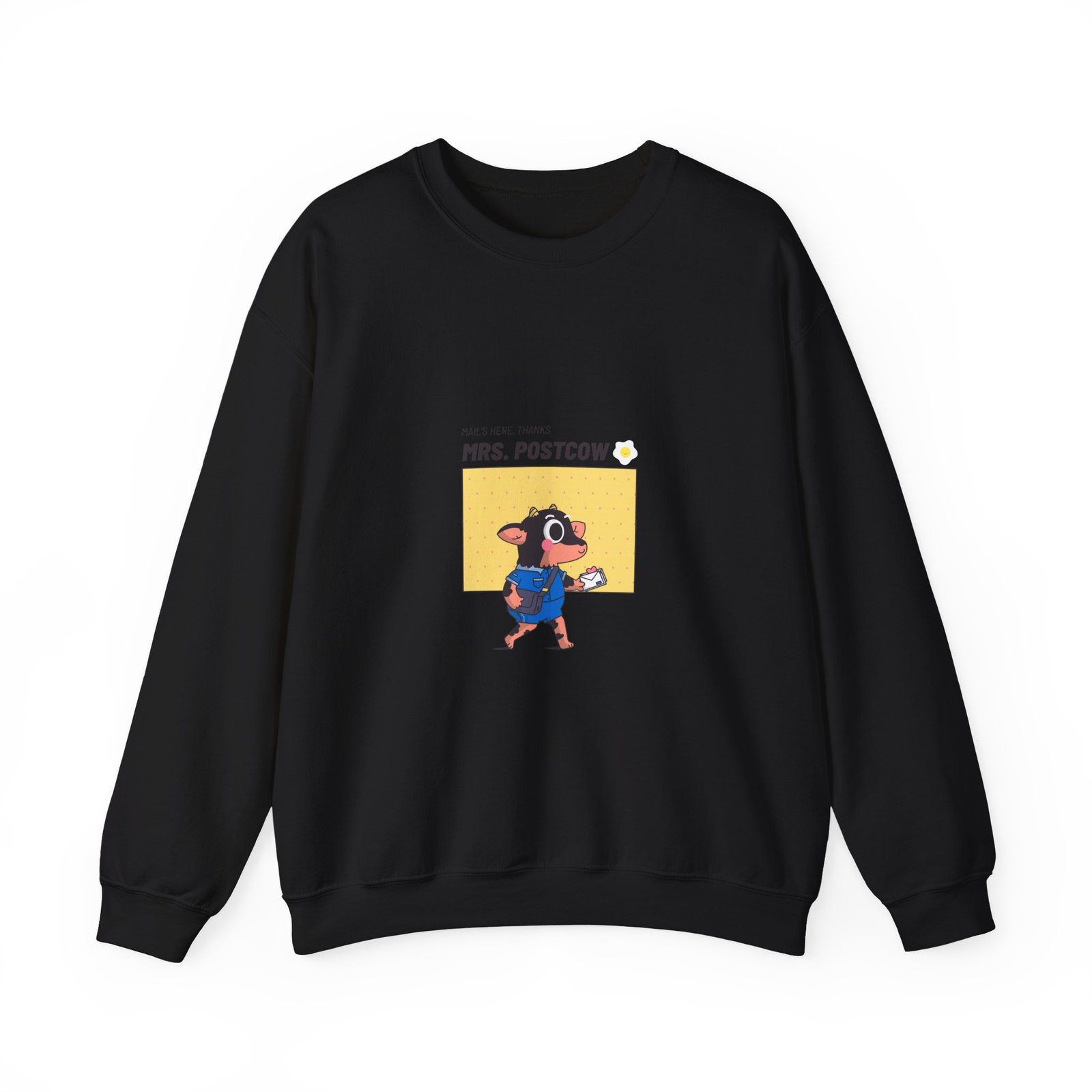 Mrs. Postcow Cartoon Cow Wearing Postal Uniform - Sweatshirt