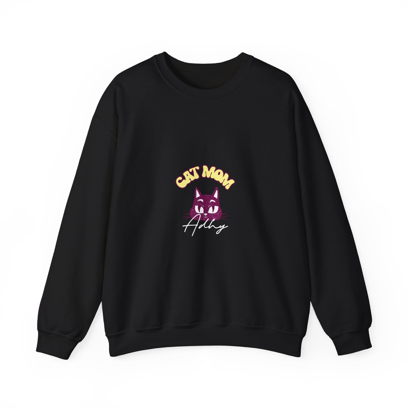 Cute Cat Mom Feline Illustration with Playful Cat Character - Sweatshirt