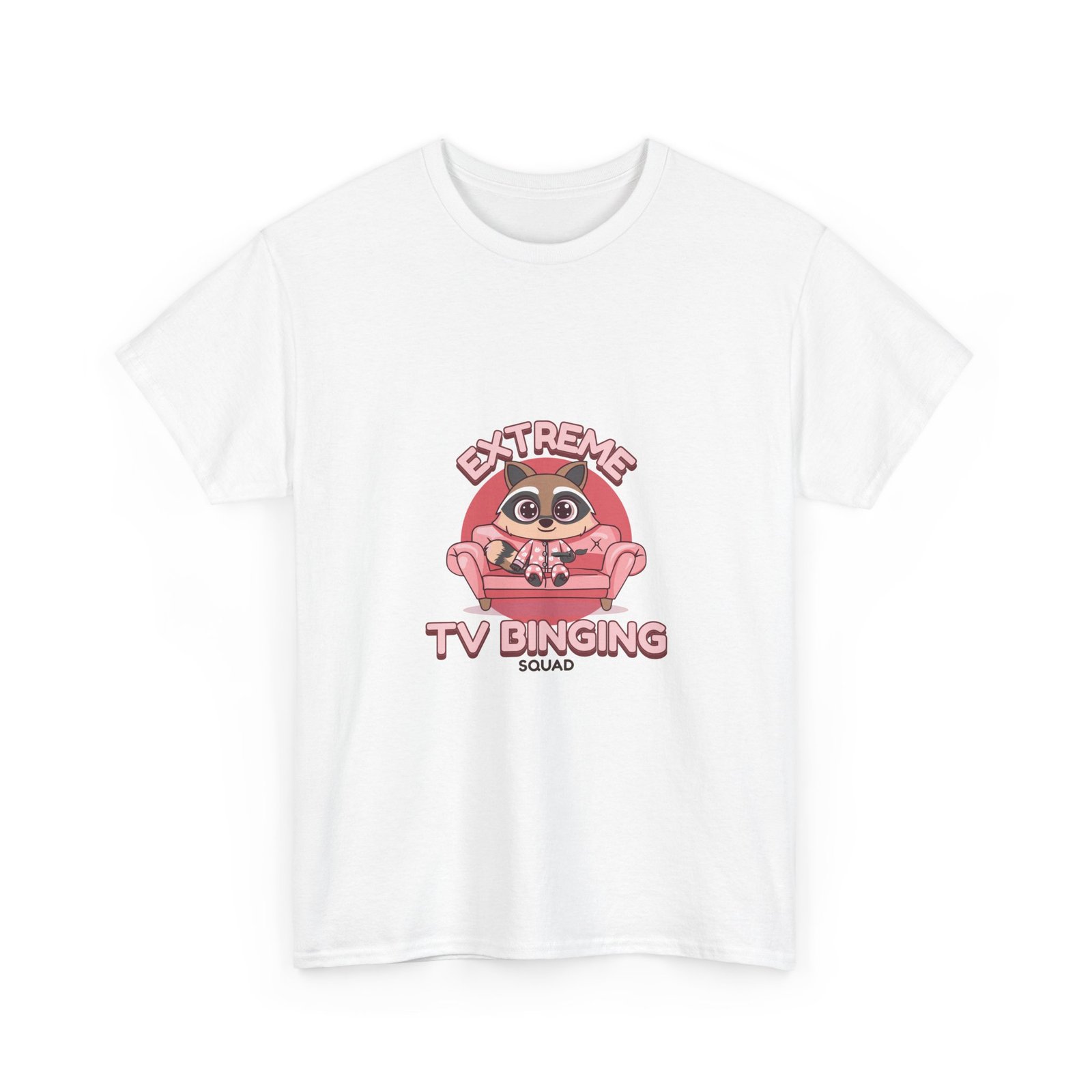 Extreme TV Binging Squad Raccoon Gamer Graphic - T-shirt - Image 3
