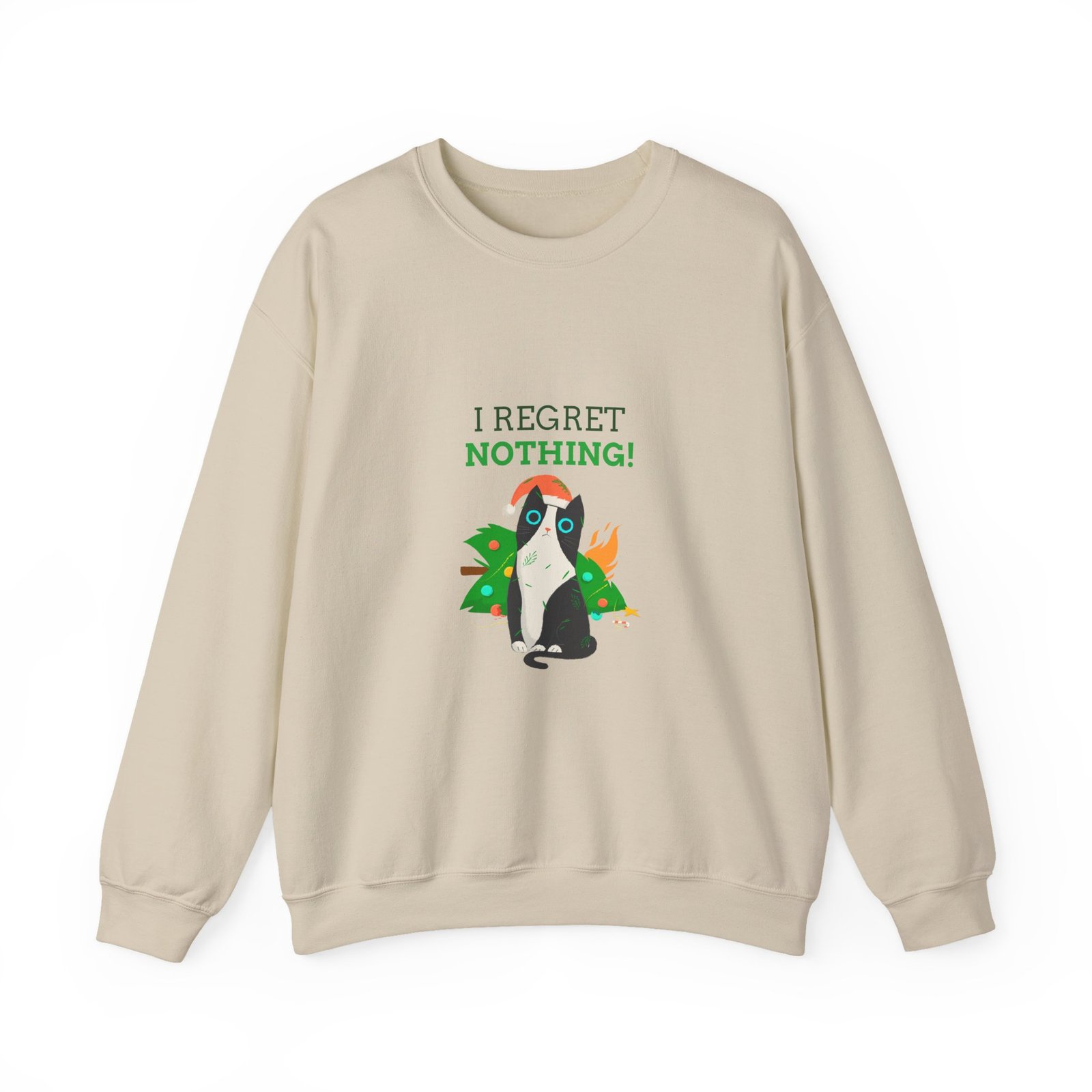 No Regrets Dog with Bold Typography and Playful Expression - Sweatshirt - Image 5