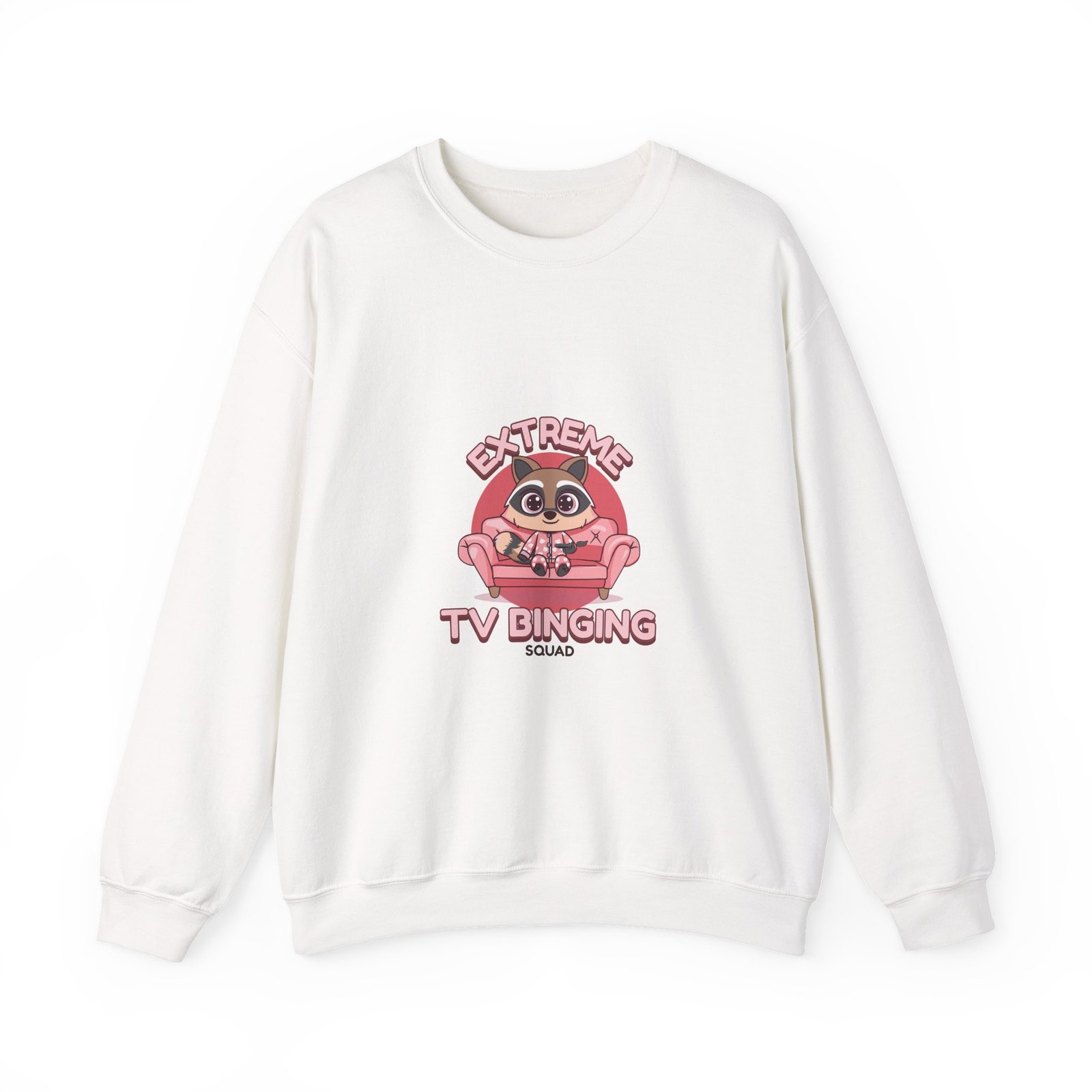 Extreme TV Binging Squad Raccoon Gamer Graphic - Sweatshirt