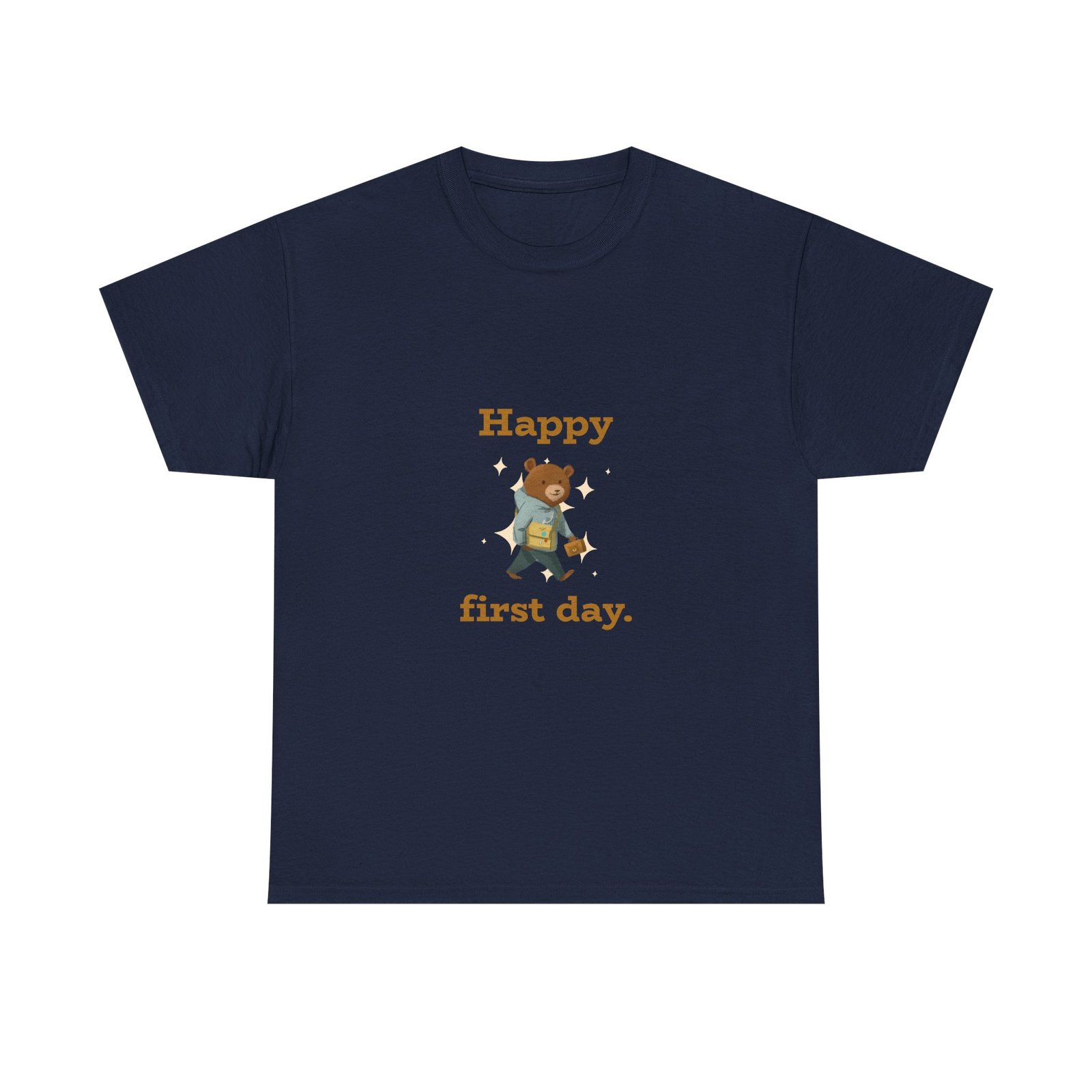 Cheerful Bear Celebrating Happy First Day Design - T-shirt - Image 9