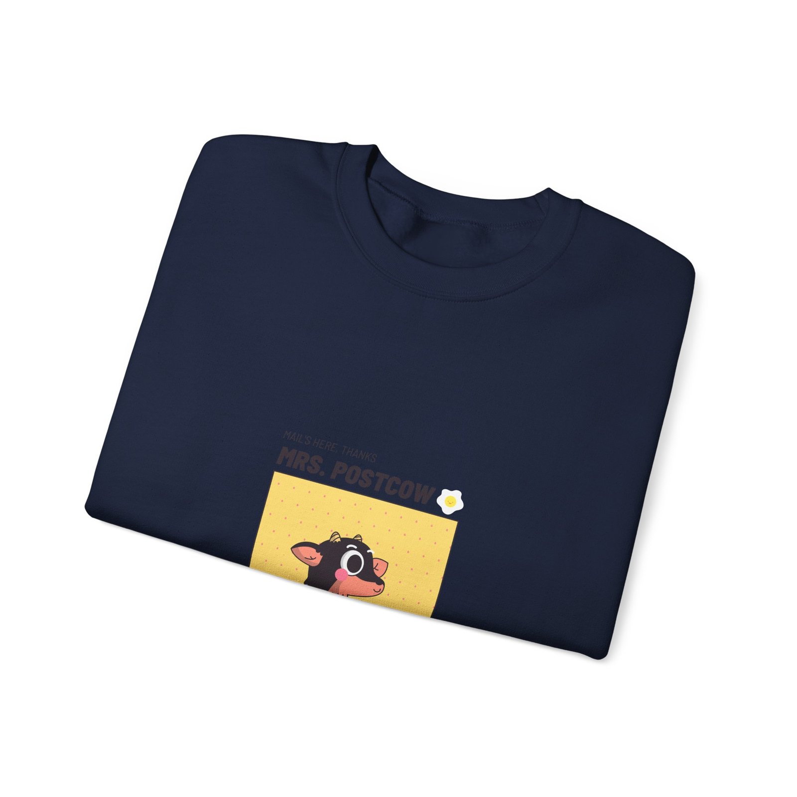 Mrs. Postcow Cartoon Cow Wearing Postal Uniform - Sweatshirt - Image 11