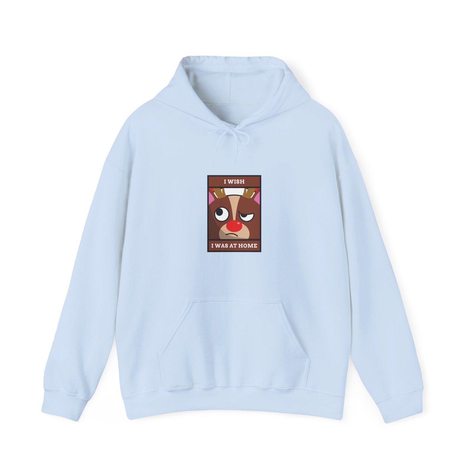 I WISH I WAS AT HOME Reindeer Grumpy Holiday Graphic - Hoodie - Image 9