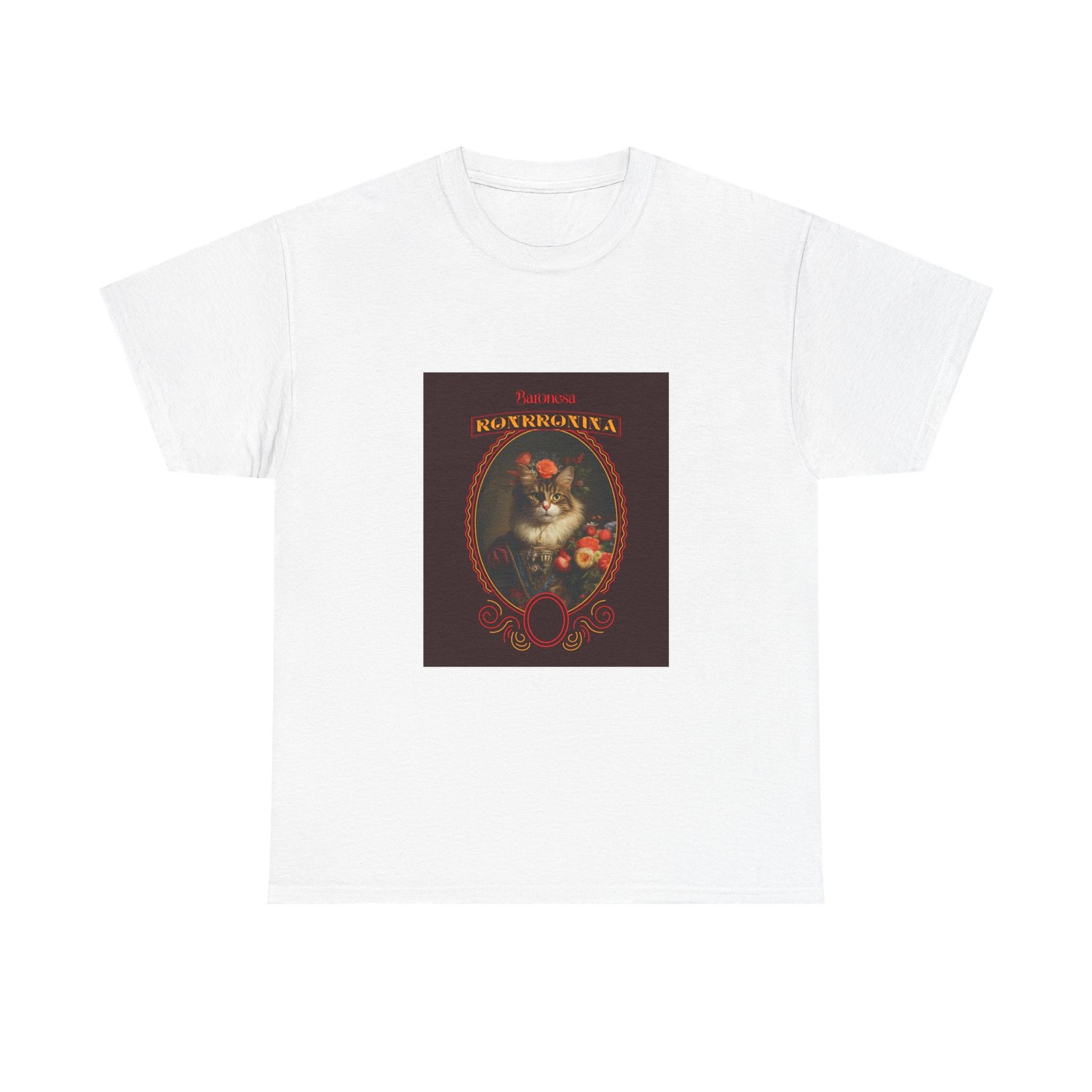 Baronessa Murronika Vintage Cat Illustration with Elegant Flair - T-shirt