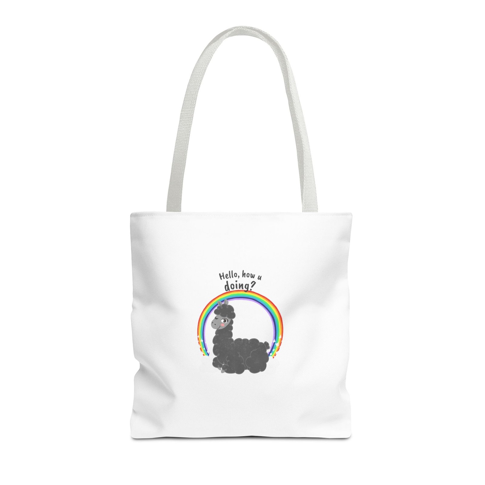 Cute Friendly Alpaca Saying Hello How U Doing Design - Tote Bag - Image 5