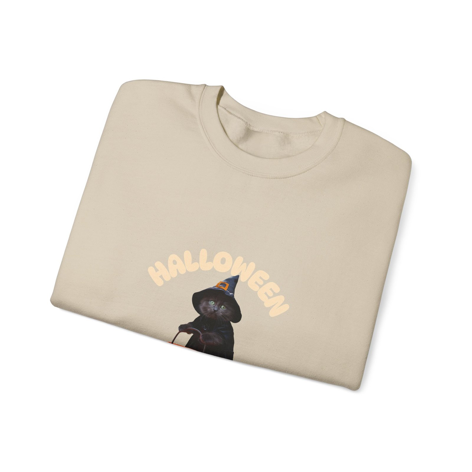 Halloween Lifestyle Cat with Spooky Vibes Design - Sweatshirt - Image 7