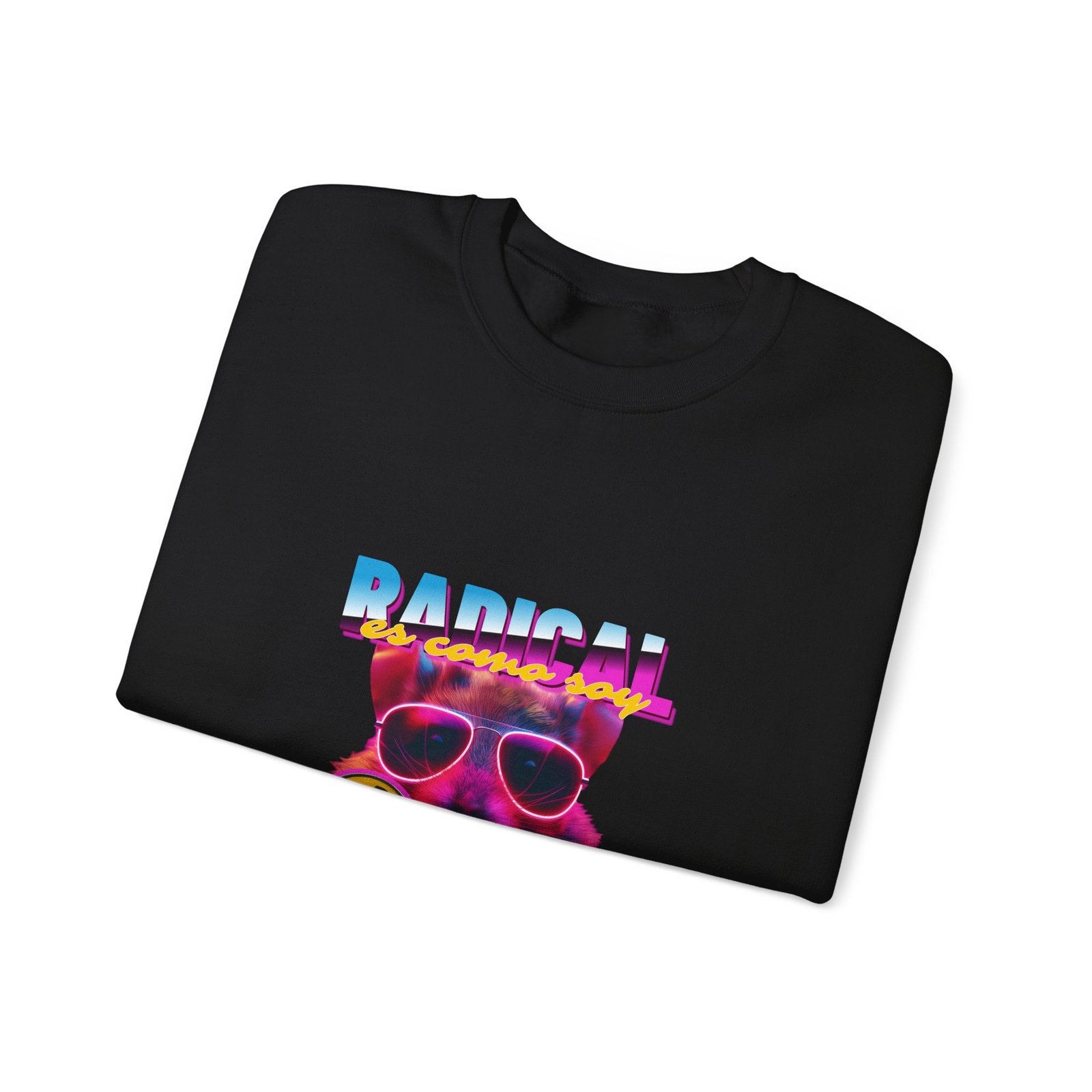RADICAL So Cool Today Cat Neon Retro Style Graphic - Sweatshirt - Image 3