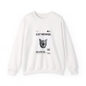 Cat Mewer Screaming Feline Illustration with Expressive Pose - Sweatshirt
