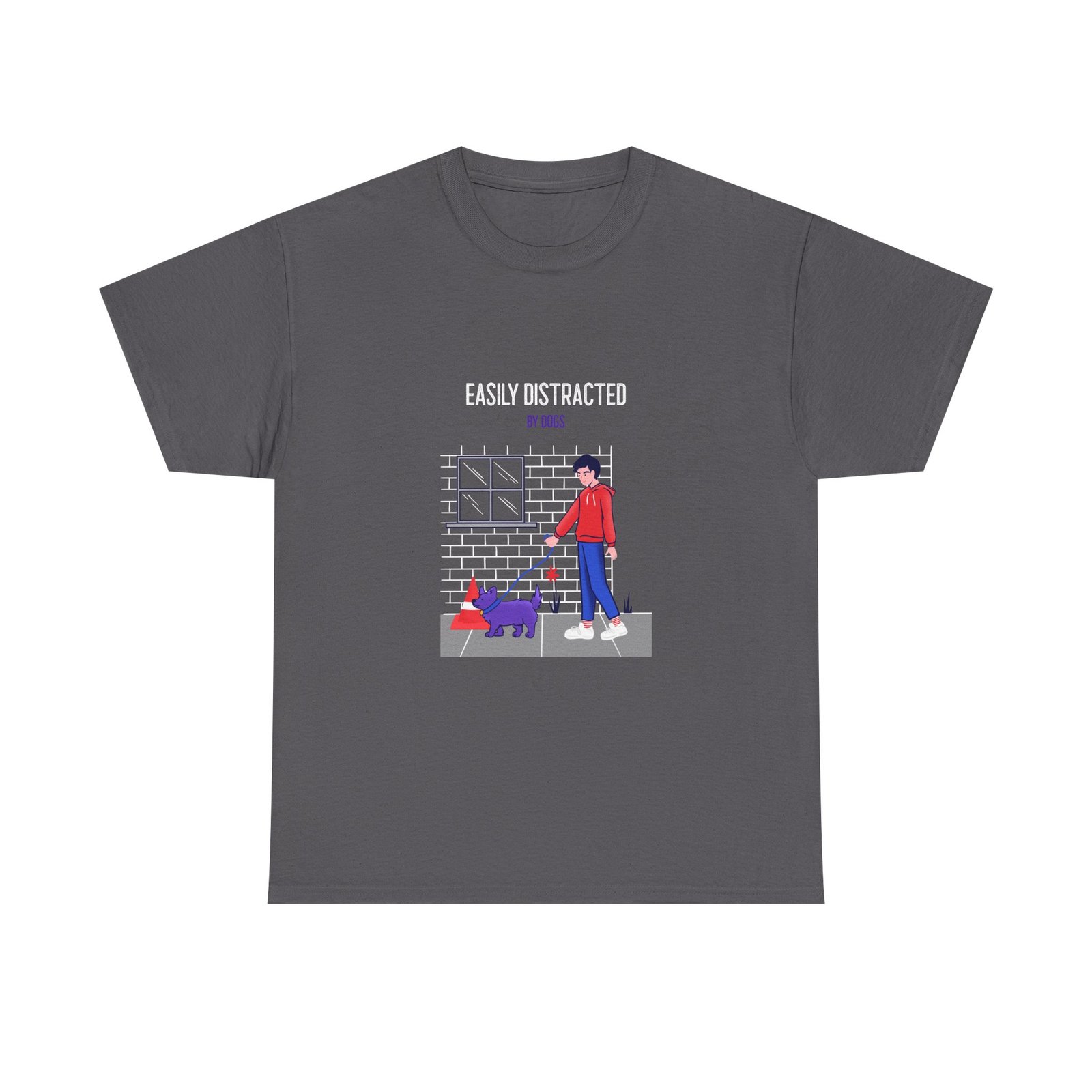 Easily Distracted By Dogs Dog Walker Graphic Design - T-shirt - Image 5