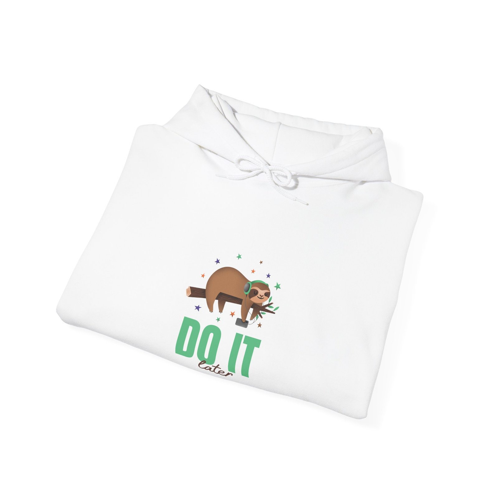 Do It Later Sloth Lazy Cartoon Illustration - Hoodie - Image 4