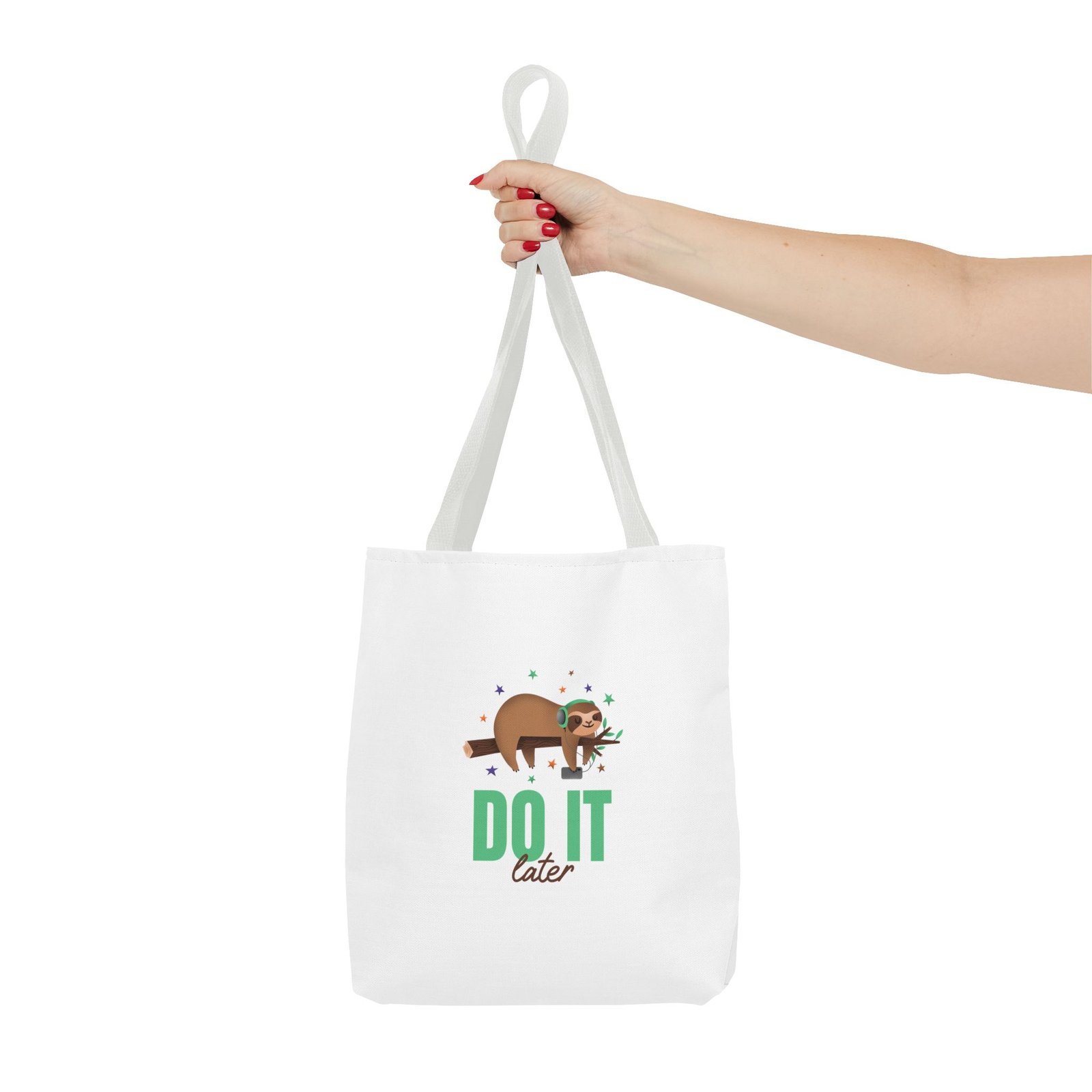 Do It Later Sloth Lazy Cartoon Illustration - Tote Bag - Image 4