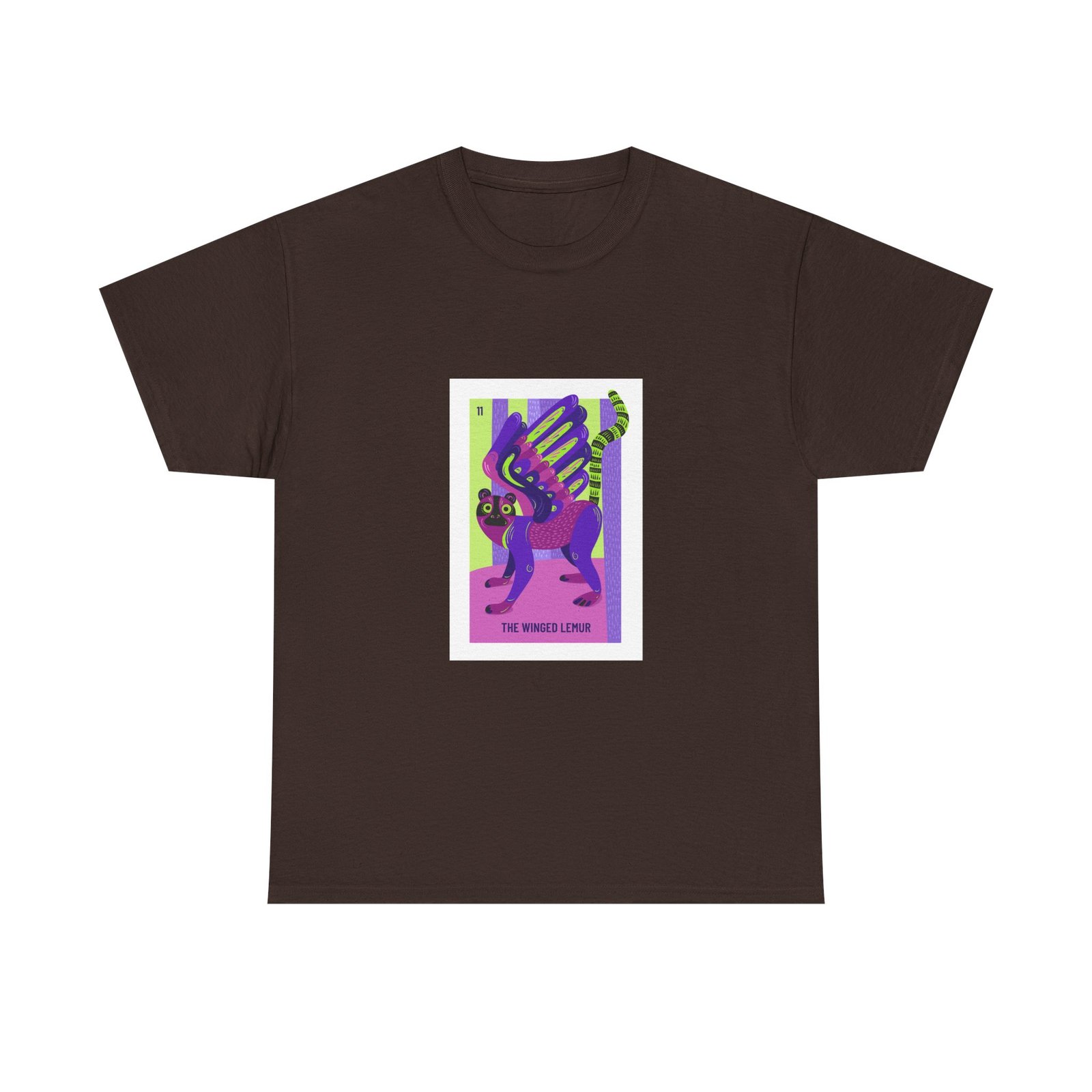 Colorful Winged Lemur Artistic Illustration - T-shirt