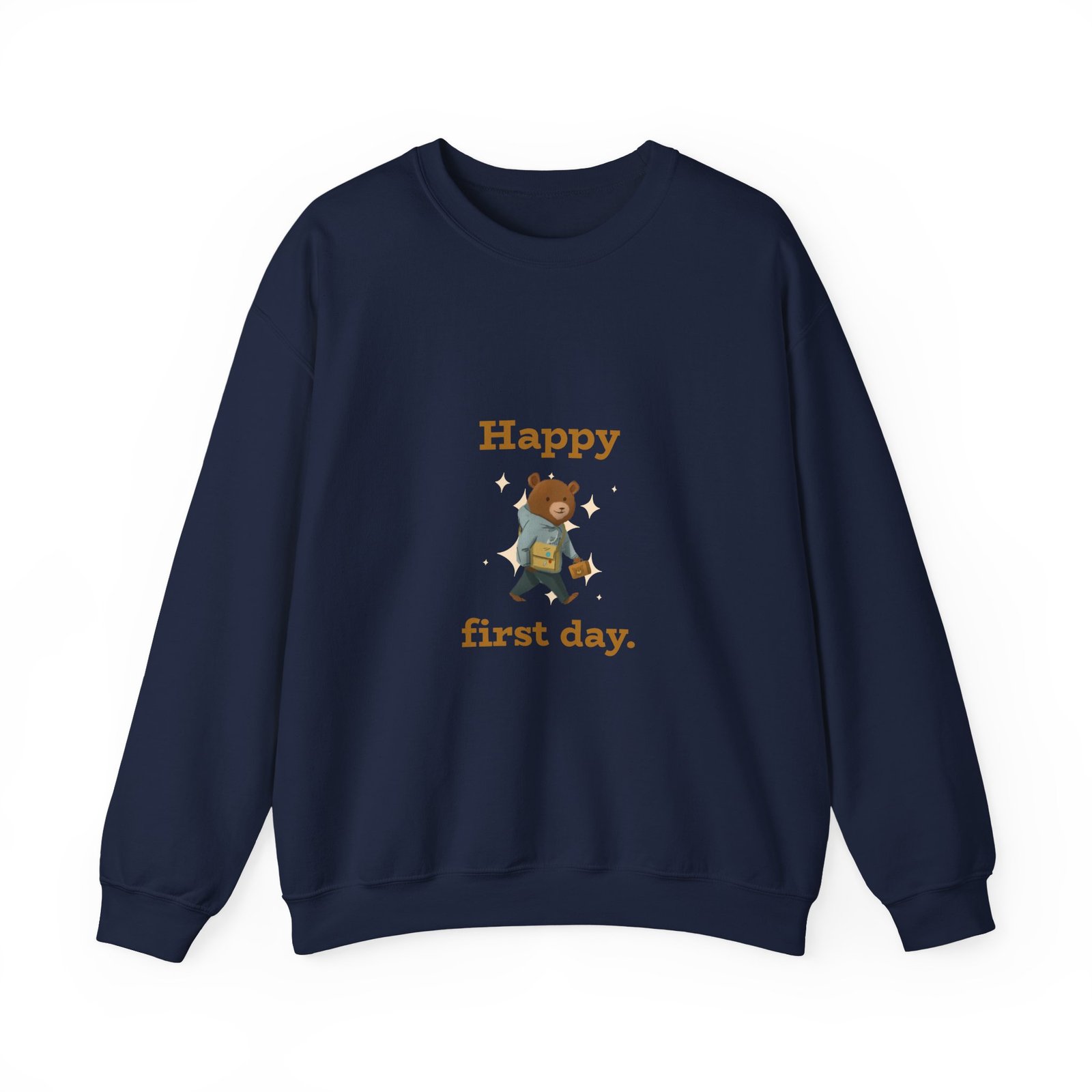 Cheerful Bear Celebrating Happy First Day Design - Sweatshirt - Image 9