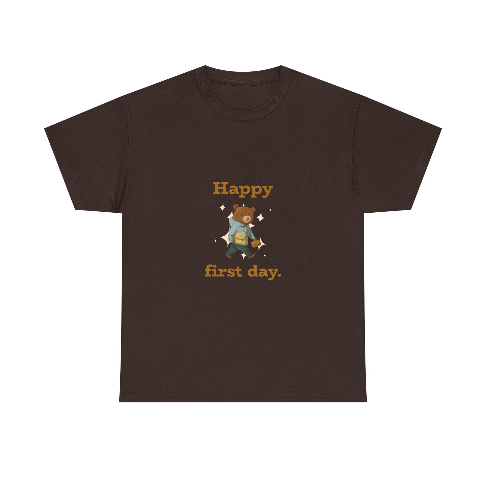 Cheerful Bear Celebrating Happy First Day Design - T-shirt