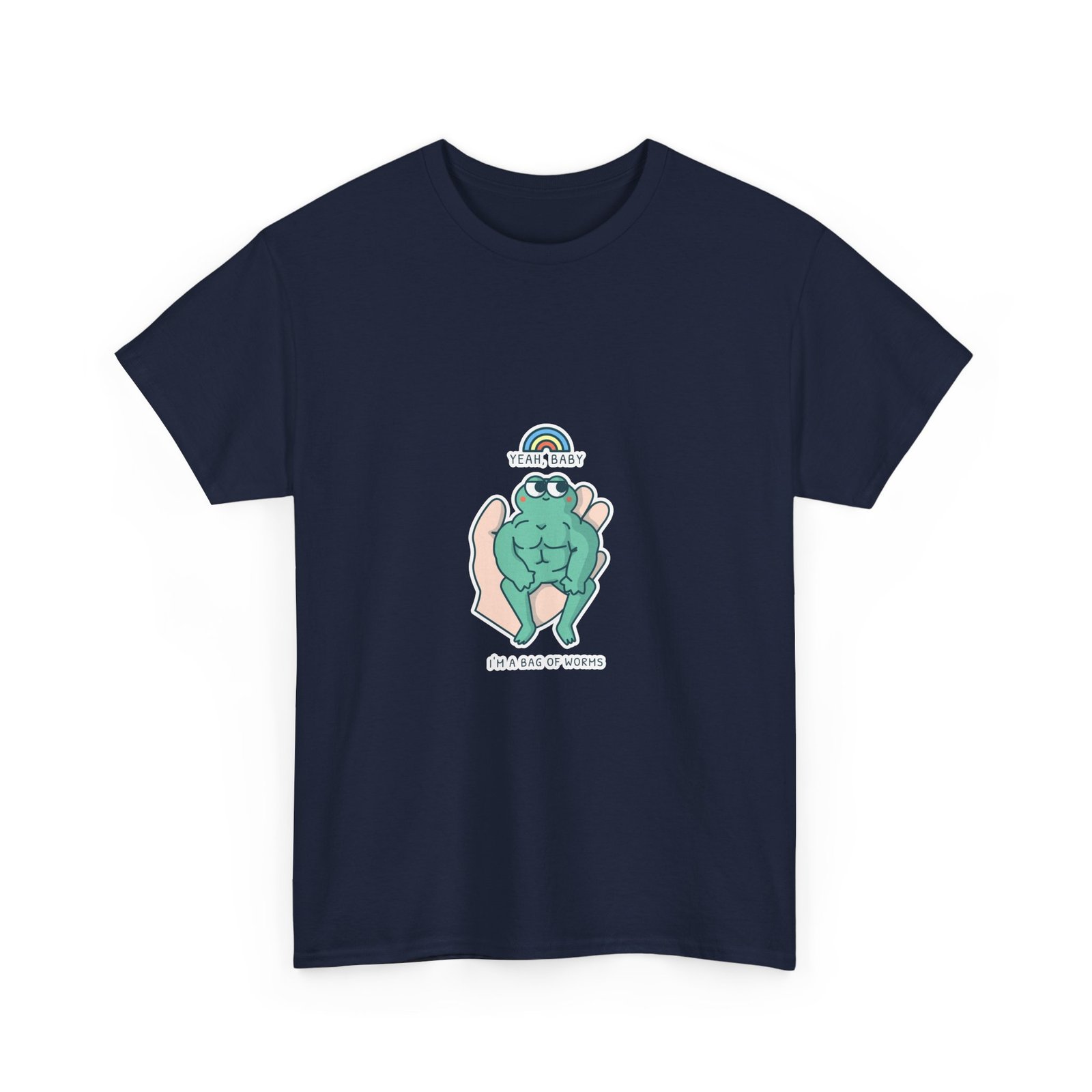 Yeah Baby Buff Frog Cartoon Muscle Fitness Illustration - T-shirt - Image 11