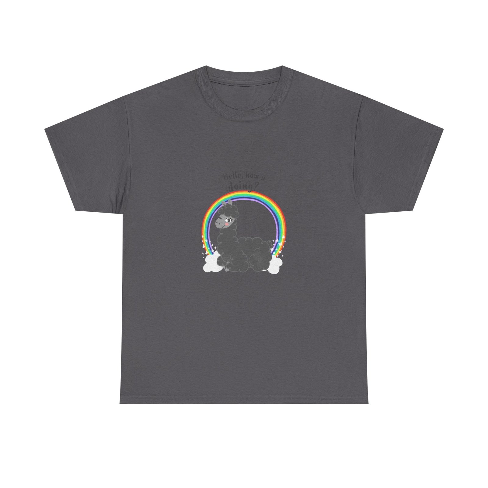 Cute Hello How U Doing Friendly Alpaca Illustration - T-shirt - Image 5
