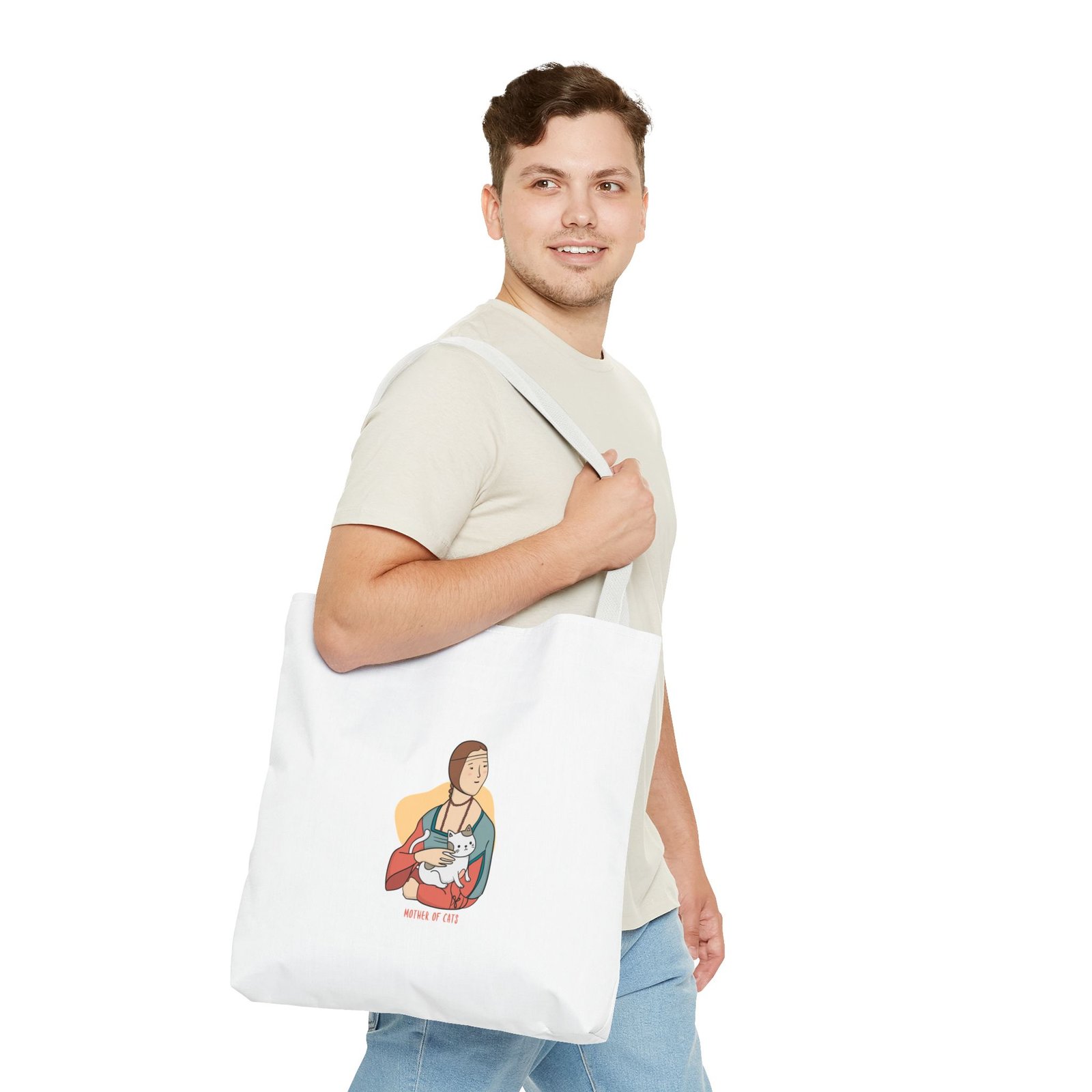 Mother of Cats Playful Feline Queen Graphic - Tote Bag - Image 11