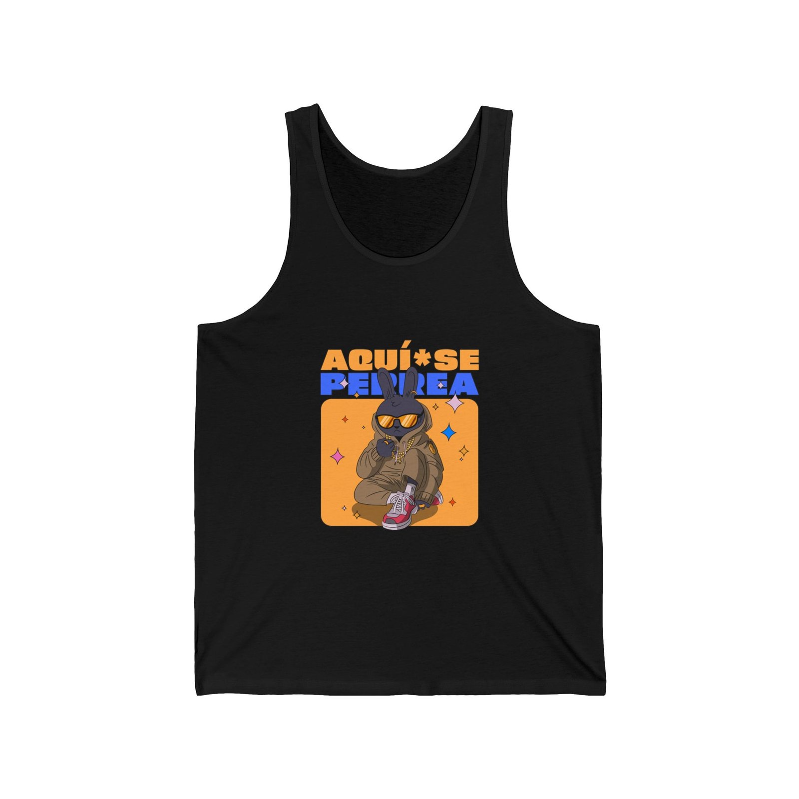 AQUÍ SE PERREA Bunny Urban Streetwear Graphic Design - Tank Top
