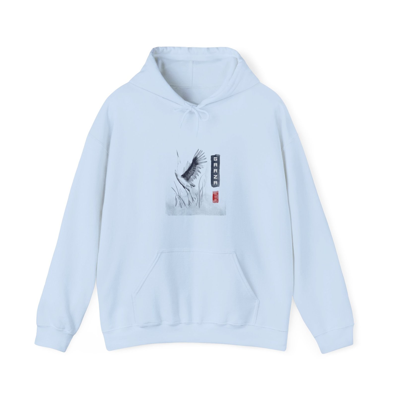 Graceful Garza Heron with Elegant Feather Details - Hoodie - Image 9