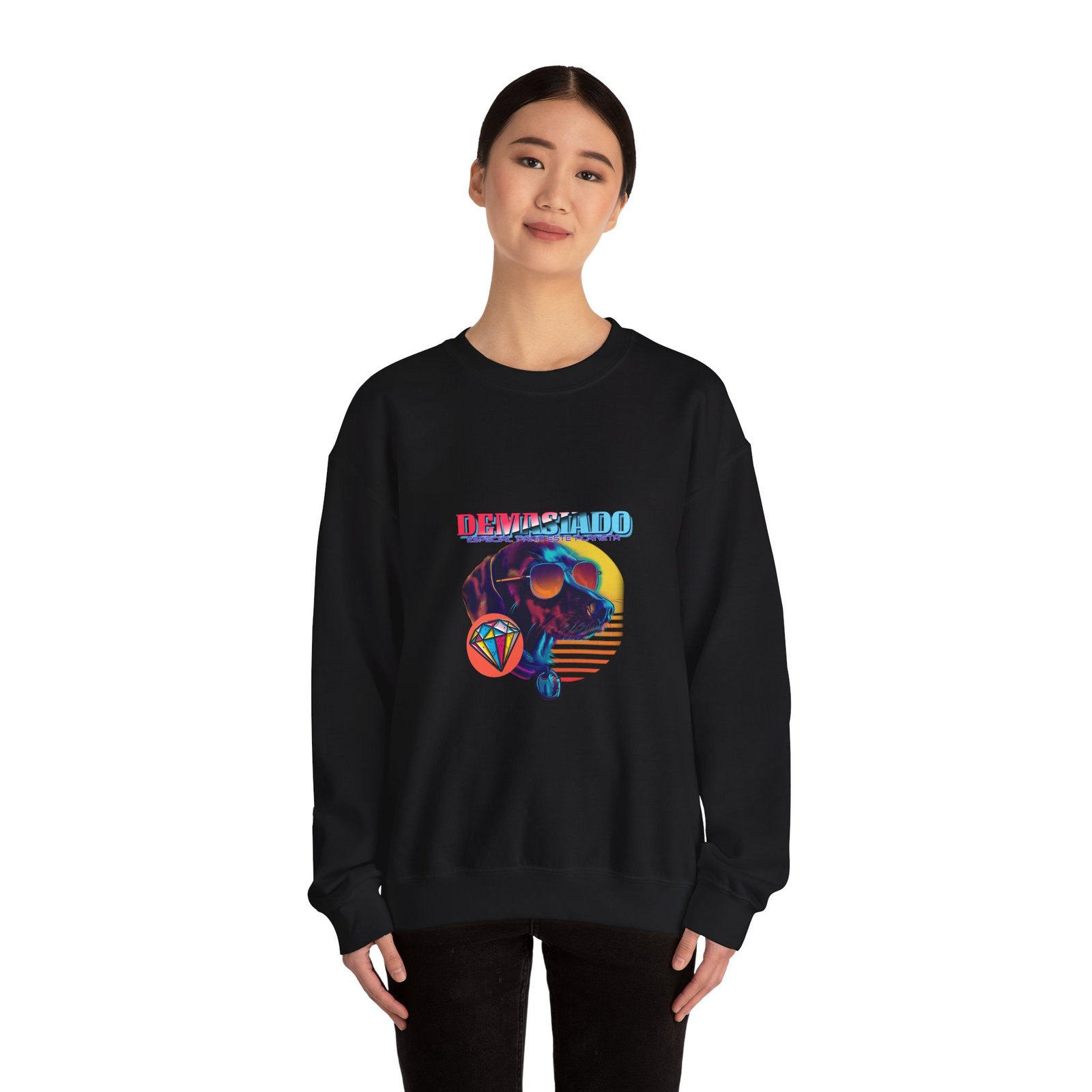 Demasiado Dog Stylish Cool Graphic Design - Sweatshirt - Image 4