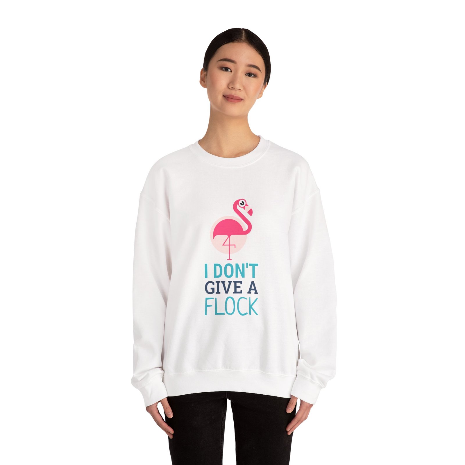 I Don’t Give A Flock Flamingo Sassy Graphic - Sweatshirt - Image 4