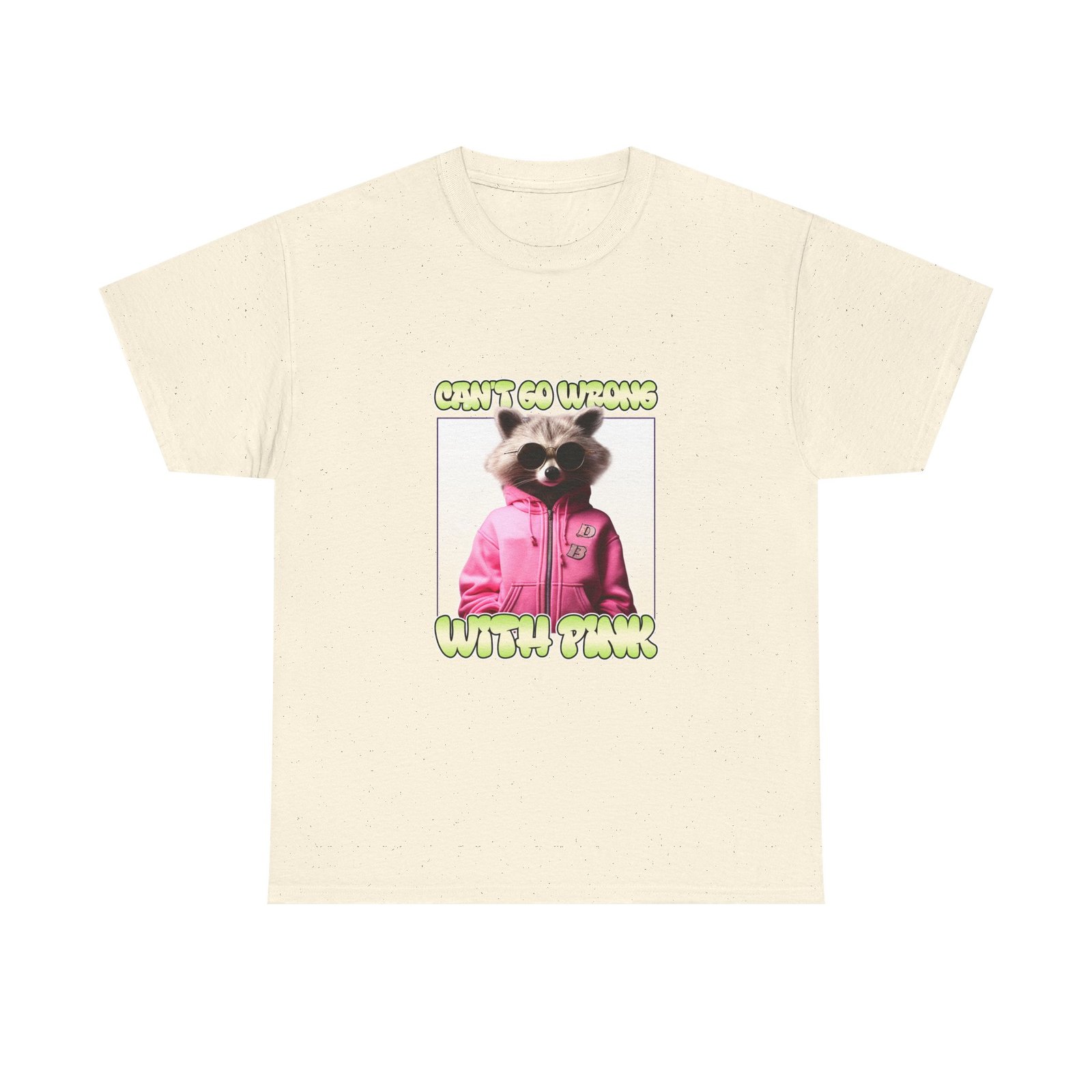 Stylish Pink Raccoon Illustration with Chic Vibes - T-shirt - Image 5