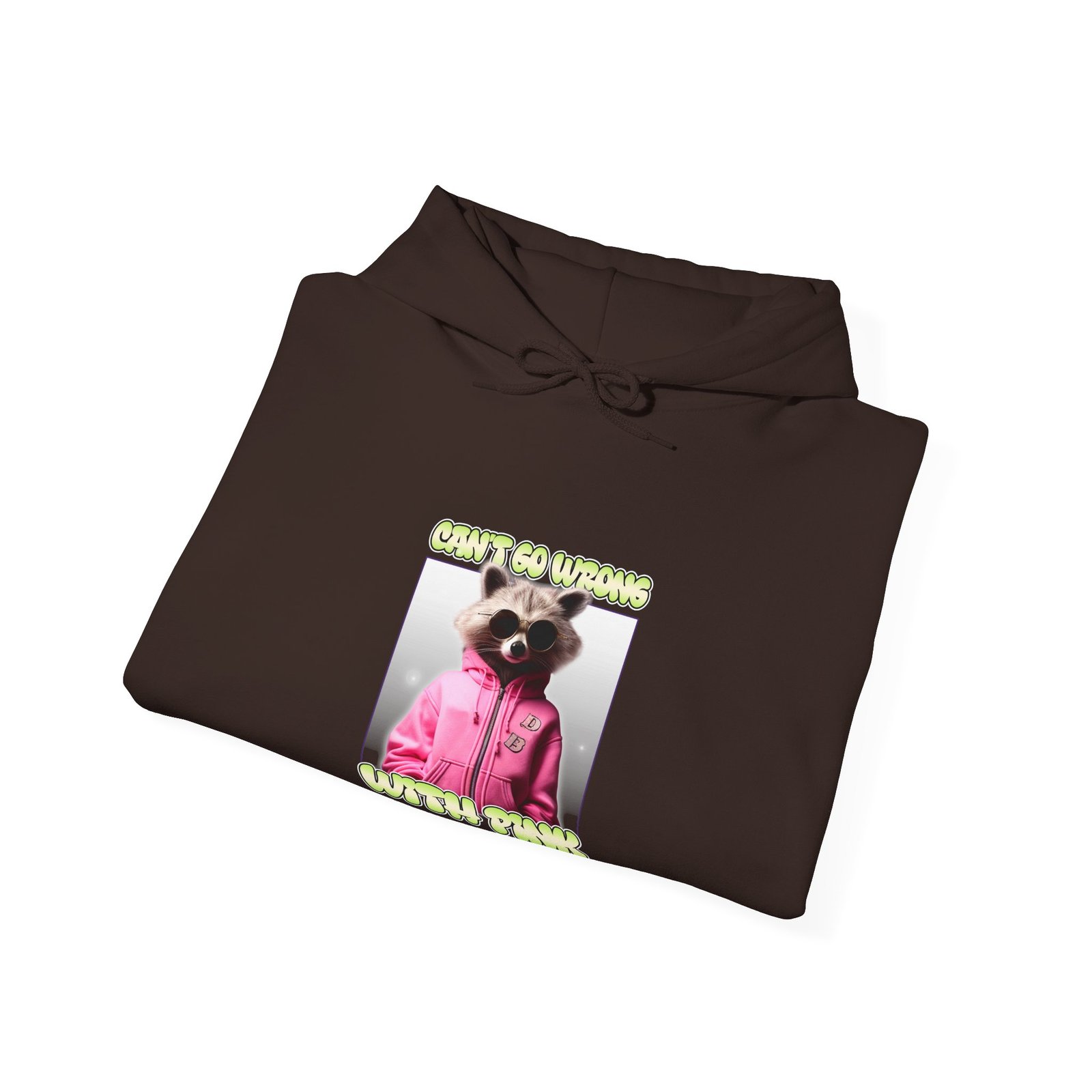 Can't Go Wrong With Pink Raccoon Stylish Graphic Design - Hoodie - Image 8