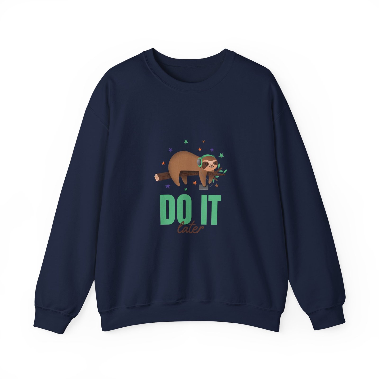Funny Do It Later Sloth Lazy Cartoon Illustration - Sweatshirt - Image 9