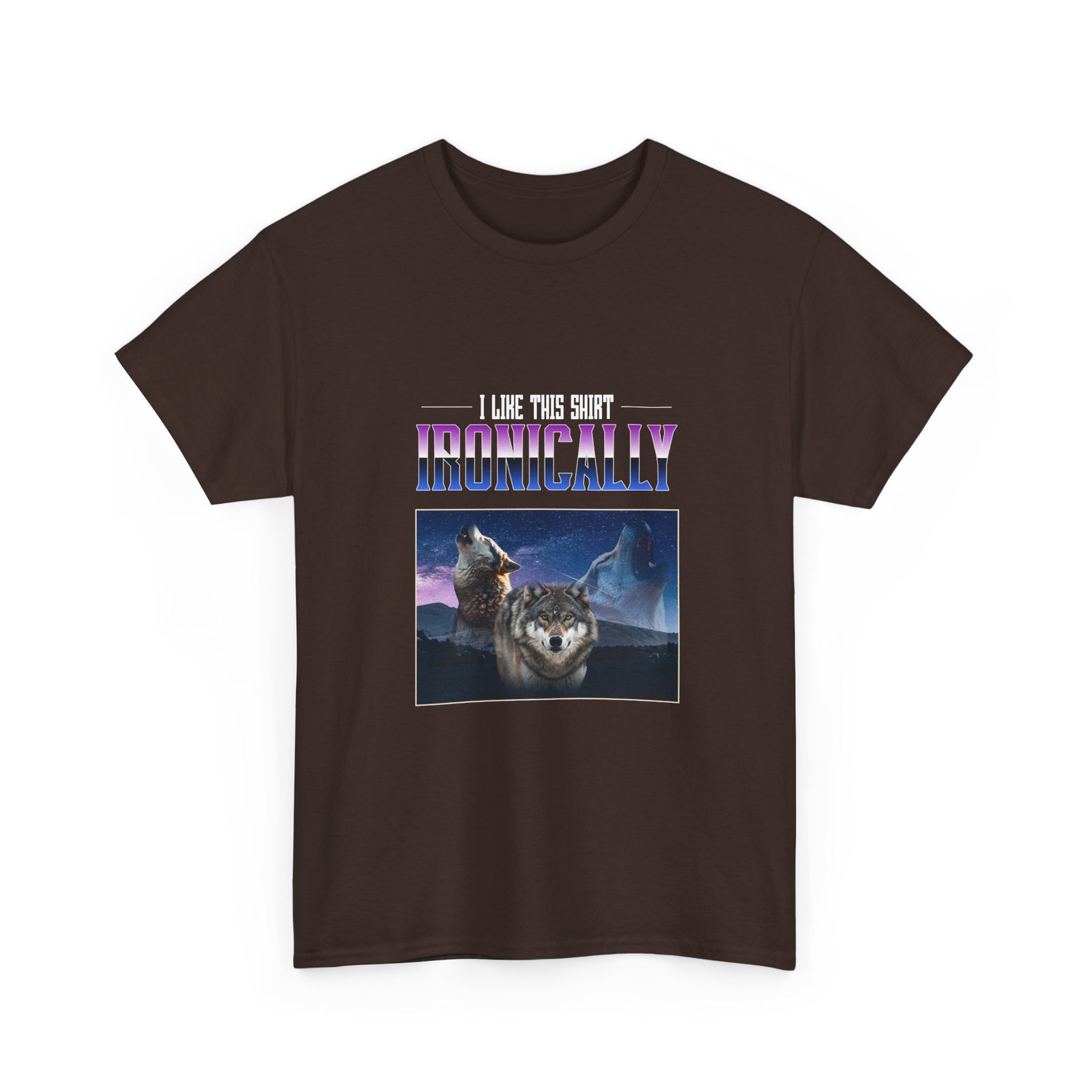 I Like This Shirt Ironically Wolf Sarcastic Graphic - T-shirt - Image 3