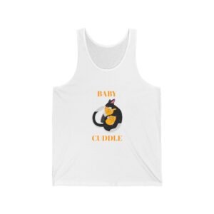 Adorable Baby Cuddling a Cozy Cat Illustration - Tank Top