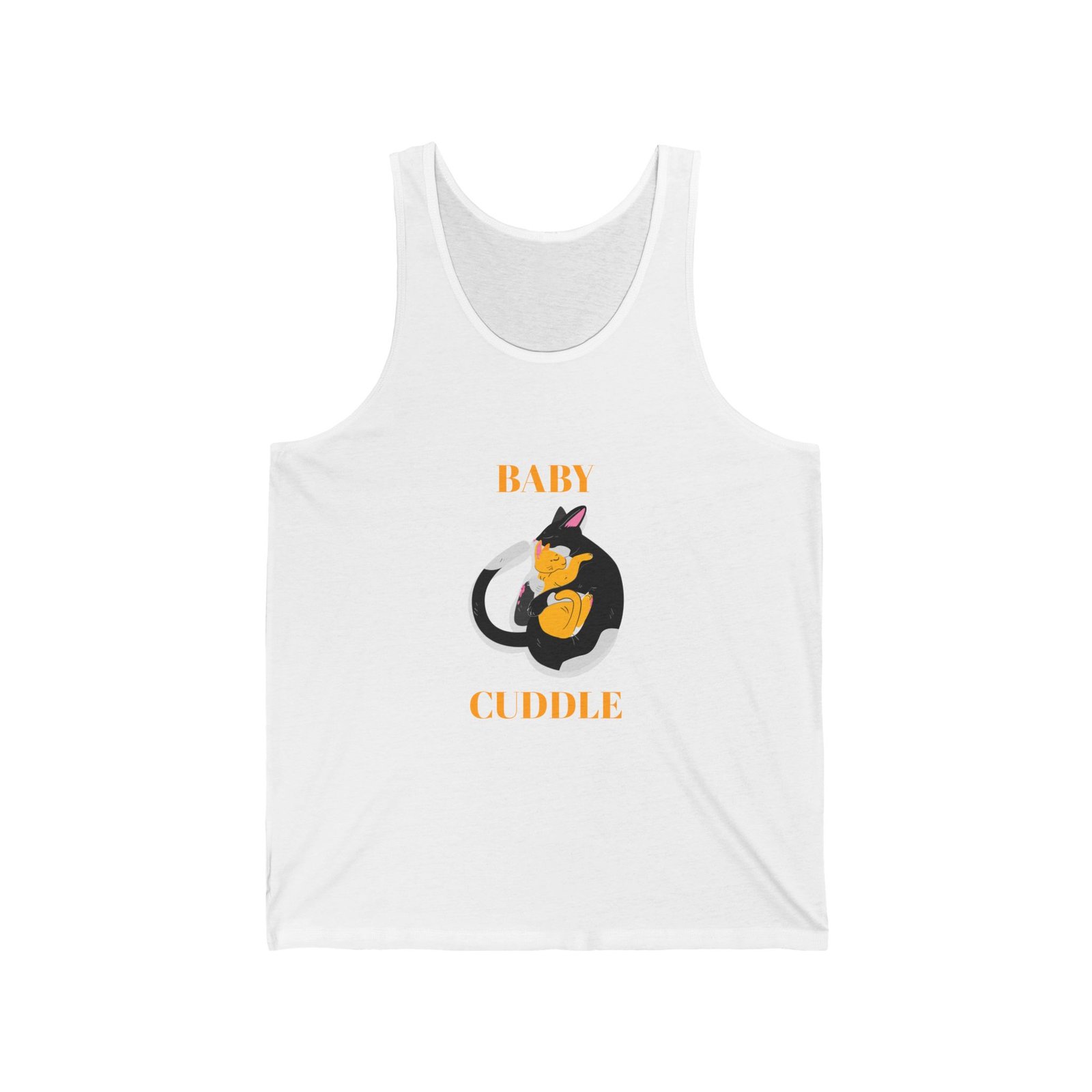 Adorable Baby Cuddling a Cozy Cat Illustration - Tank Top