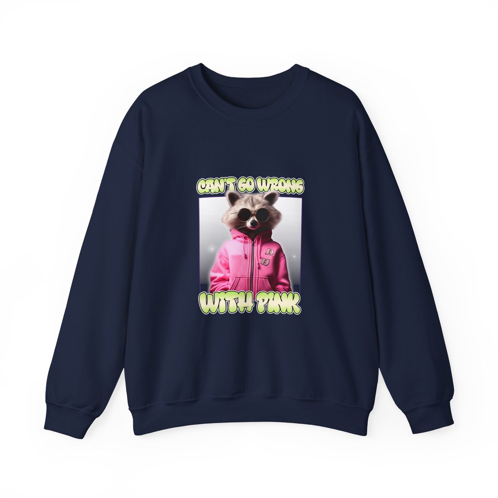 Can't Go Wrong With Pink Raccoon Stylish Graphic Design - Sweatshirt - Image 9