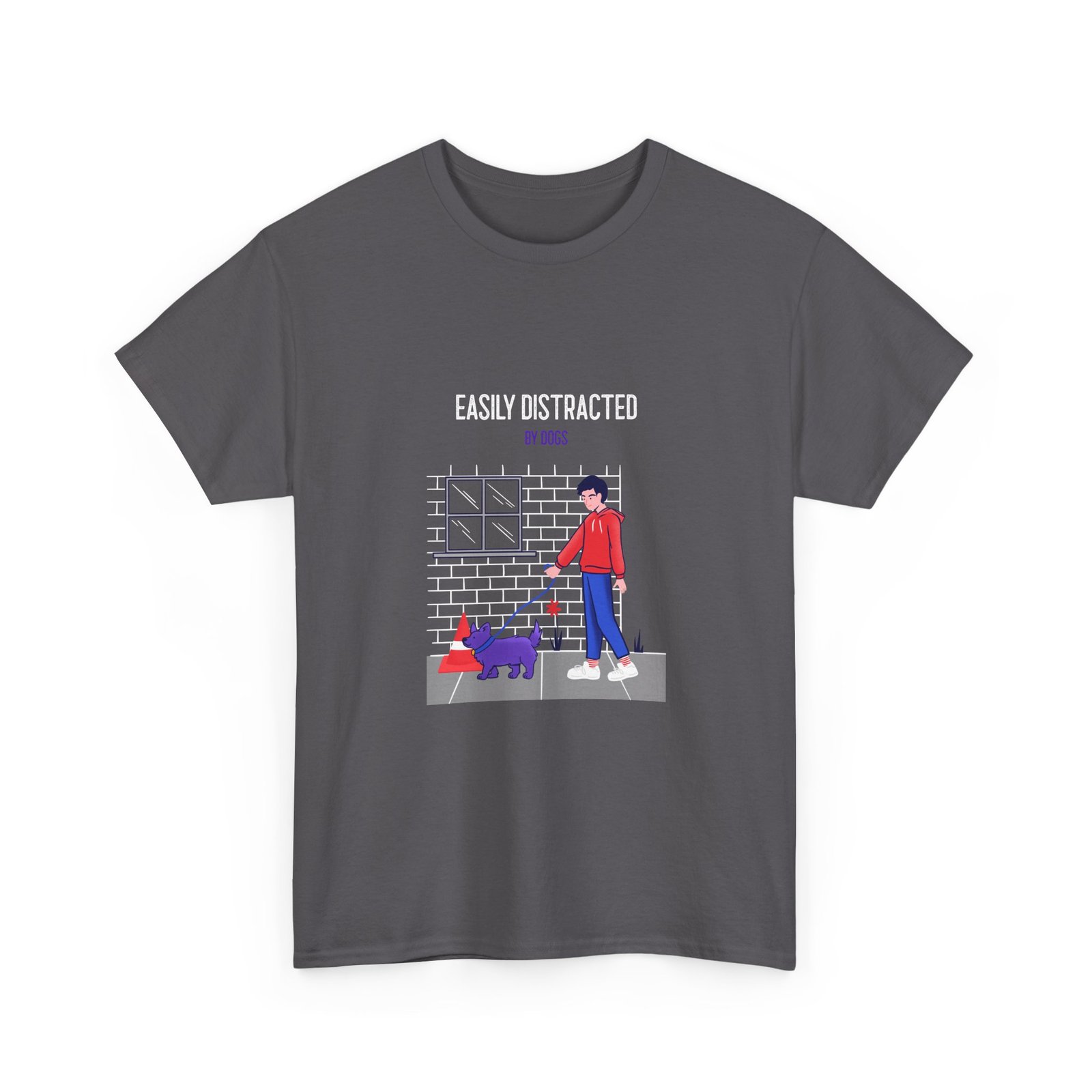 Easily Distracted By Dogs Dog Walker Graphic Design - T-shirt - Image 7