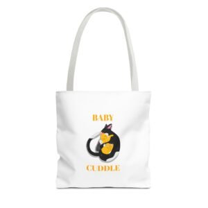 Adorable Baby Cuddling a Cozy Cat Illustration - Tote Bag
