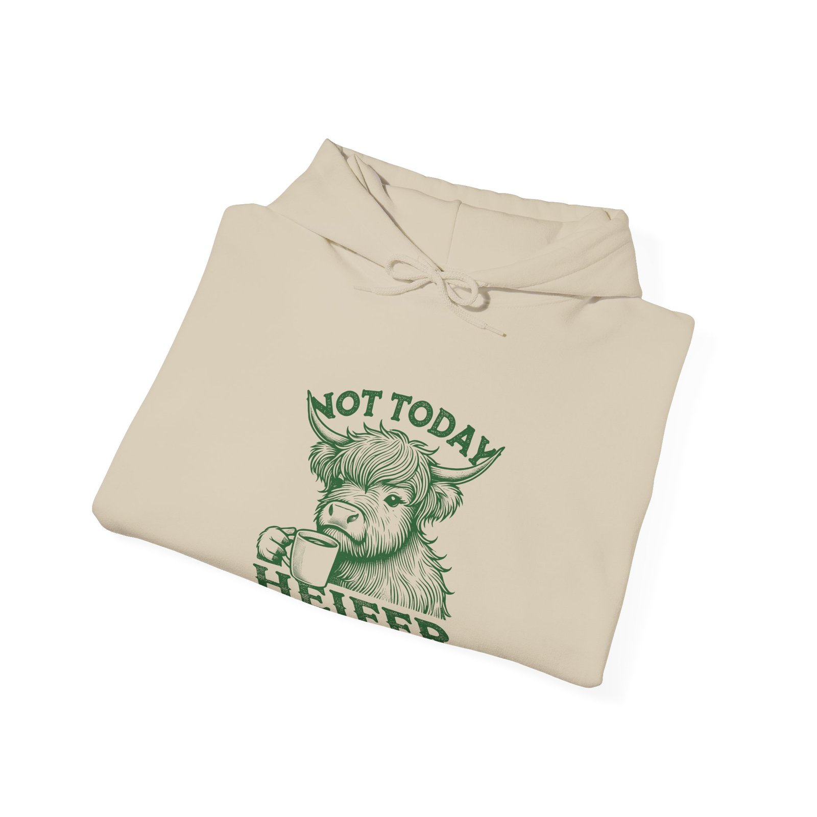 Not Today Heifer Green Cow Graphic Design - Hoodie - Image 8