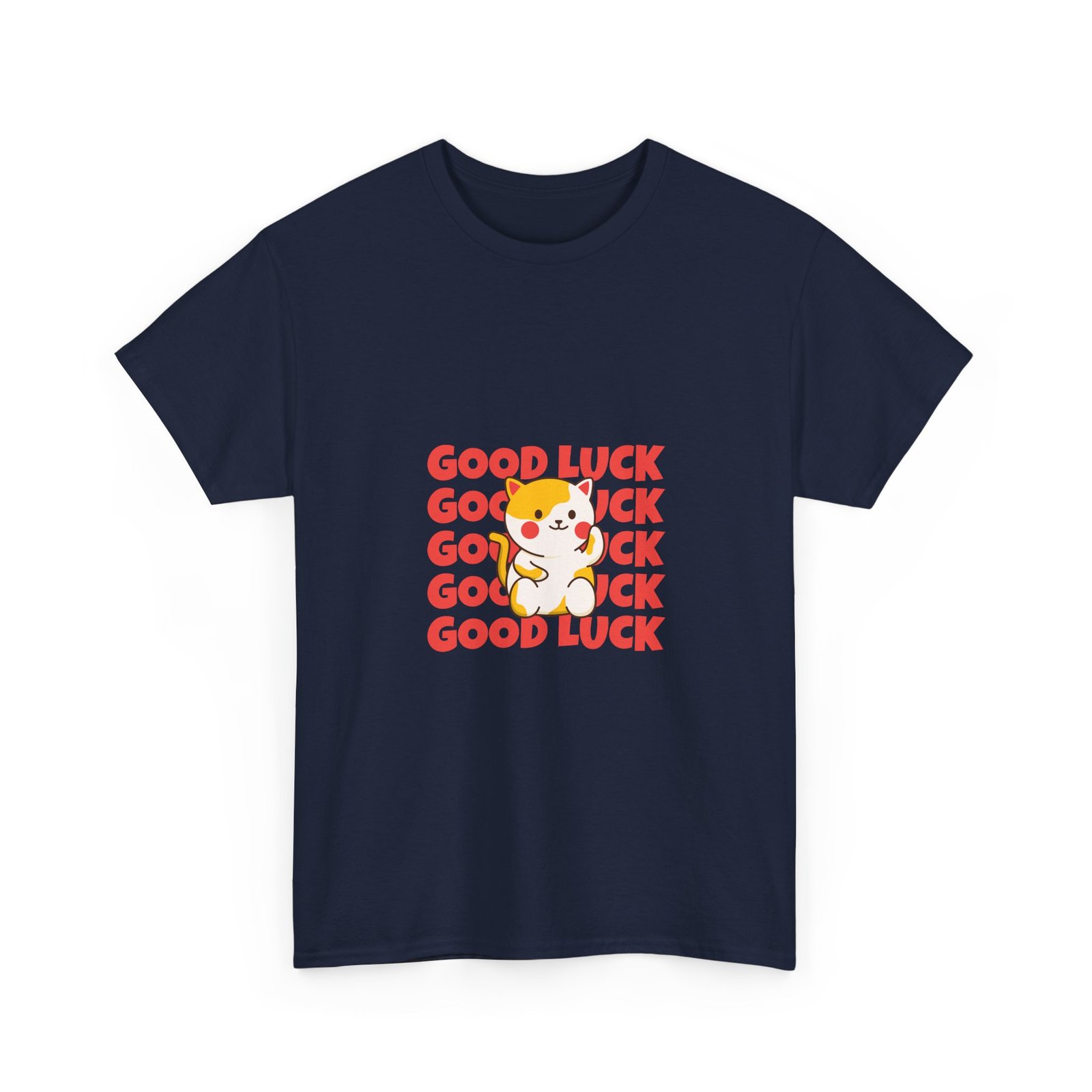 Good Luck Cat Lucky Charm with Raised Paw Illustration - T-shirt - Image 11