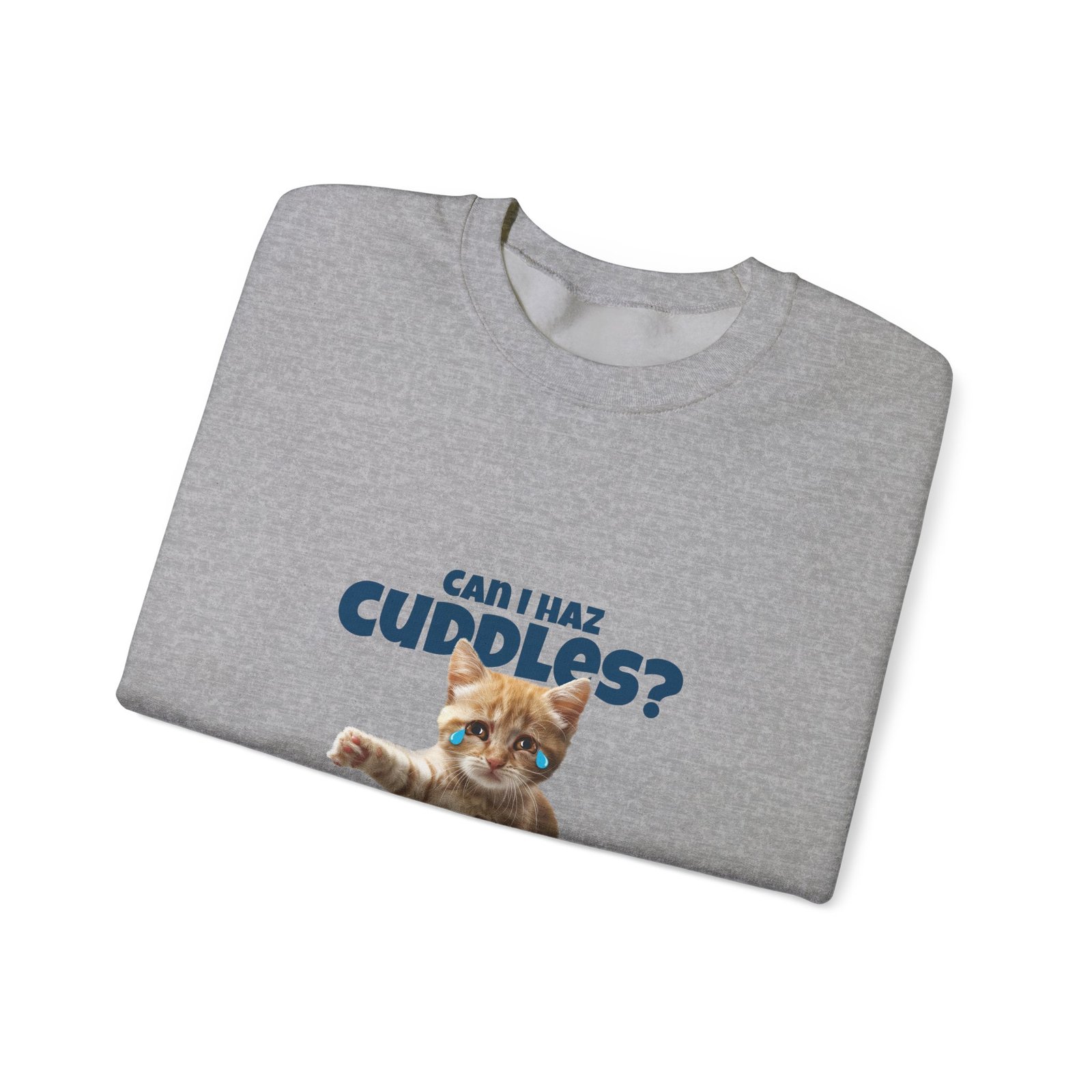 Cute Can I Haz Cuddles Cat Adorable Cartoon Design - Sweatshirt - Image 11