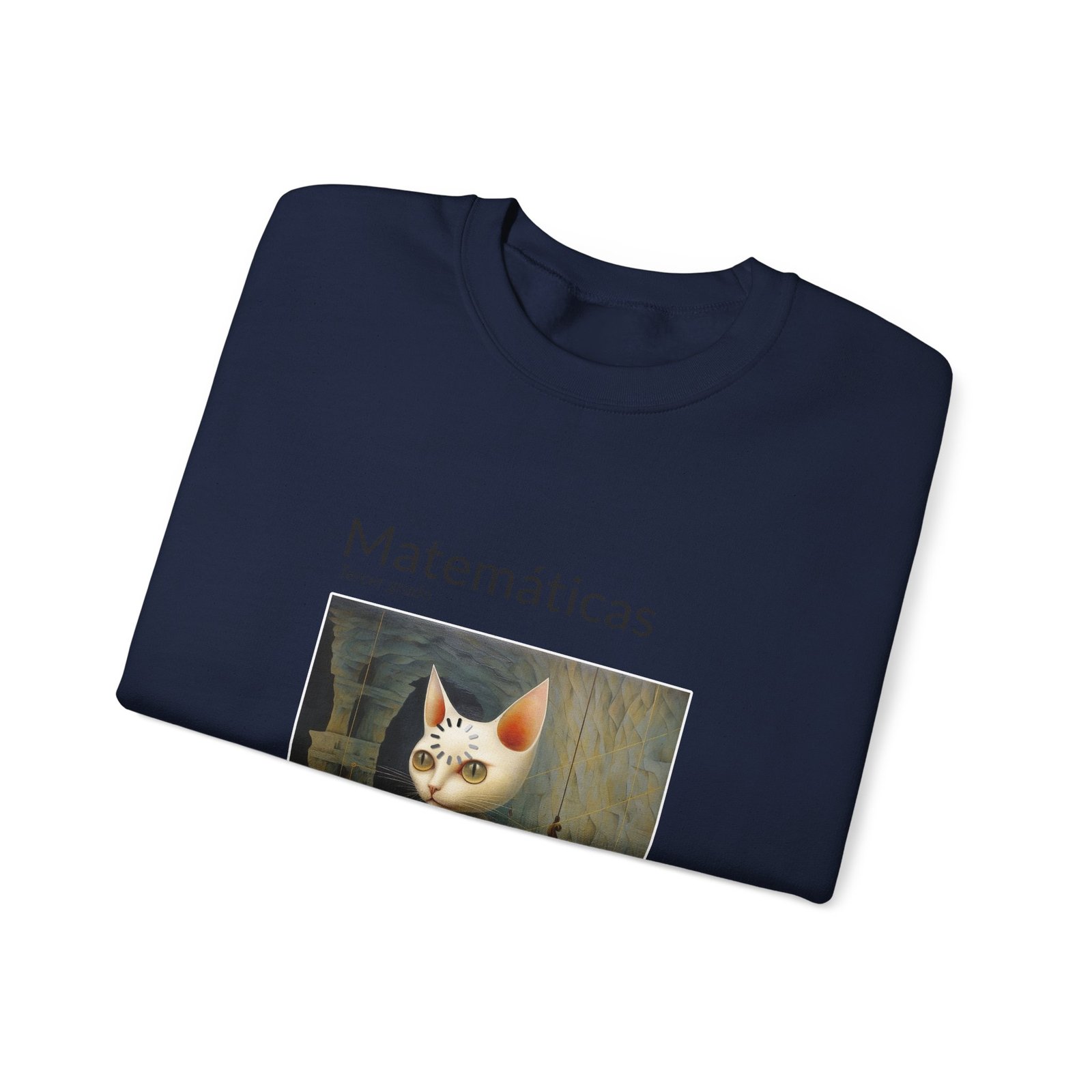 Matematicas Cat Meme with Thinking Expression and Math Symbols - Sweatshirt - Image 11