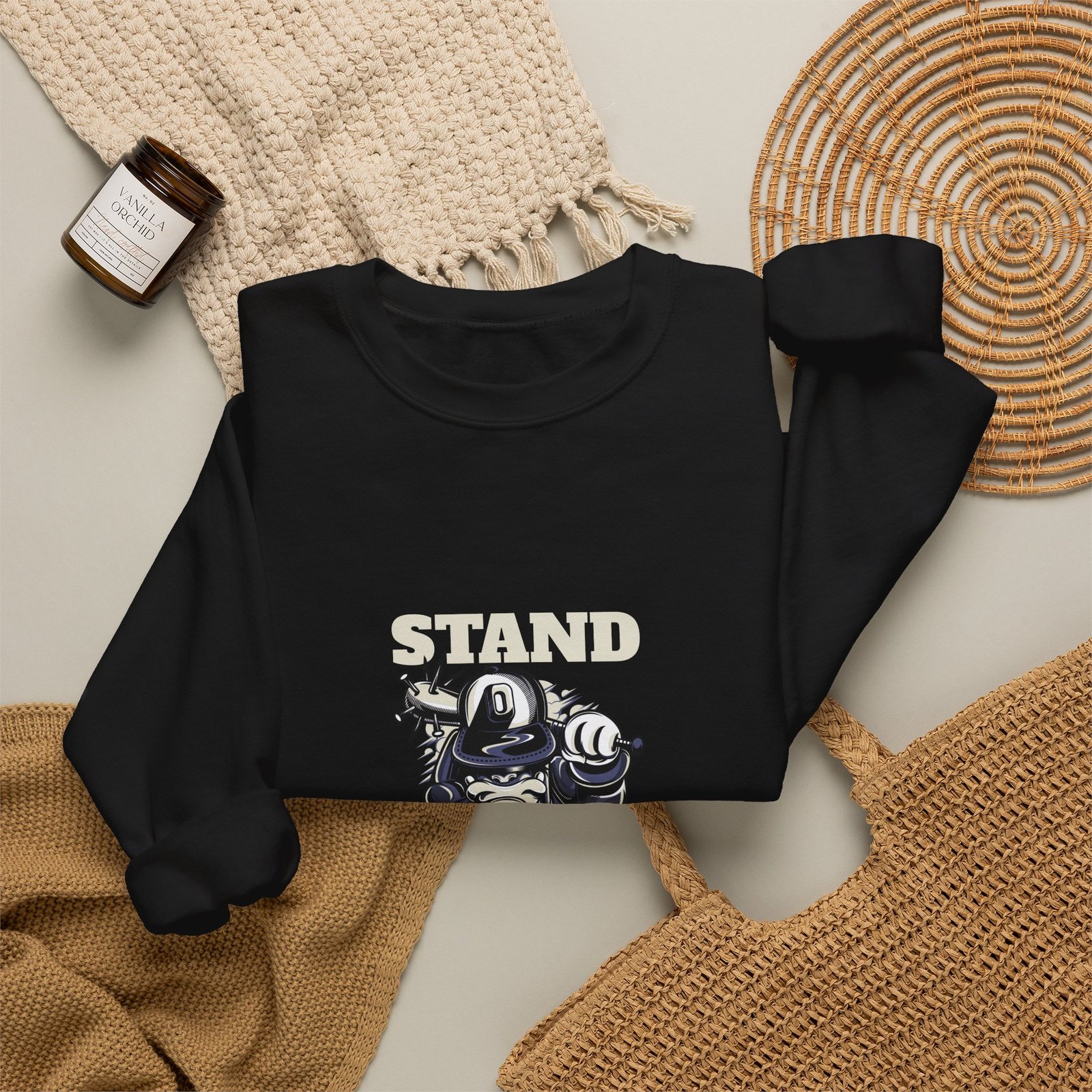 Stand Alone Robot Illustration Featuring a Lonely Futuristic Machine - Sweatshirt - Image 4