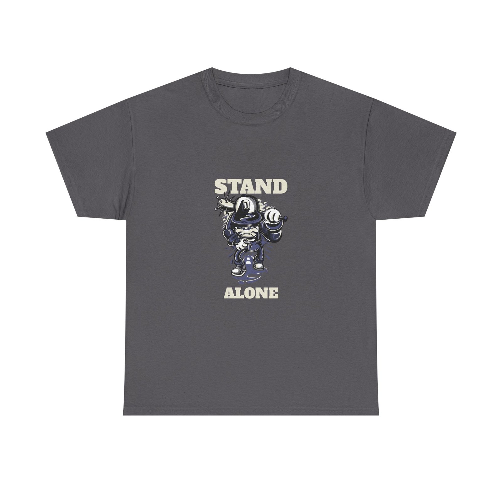 Stand Alone Robot Illustration Featuring a Lonely Futuristic Machine - T-shirt - Image 5