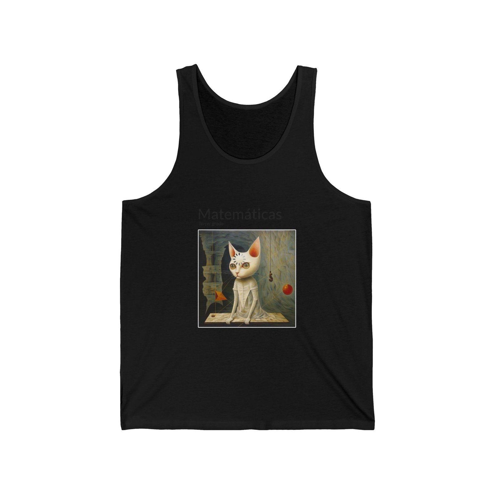 Matematicas Cat Meme with Thinking Expression and Math Symbols - Tank Top