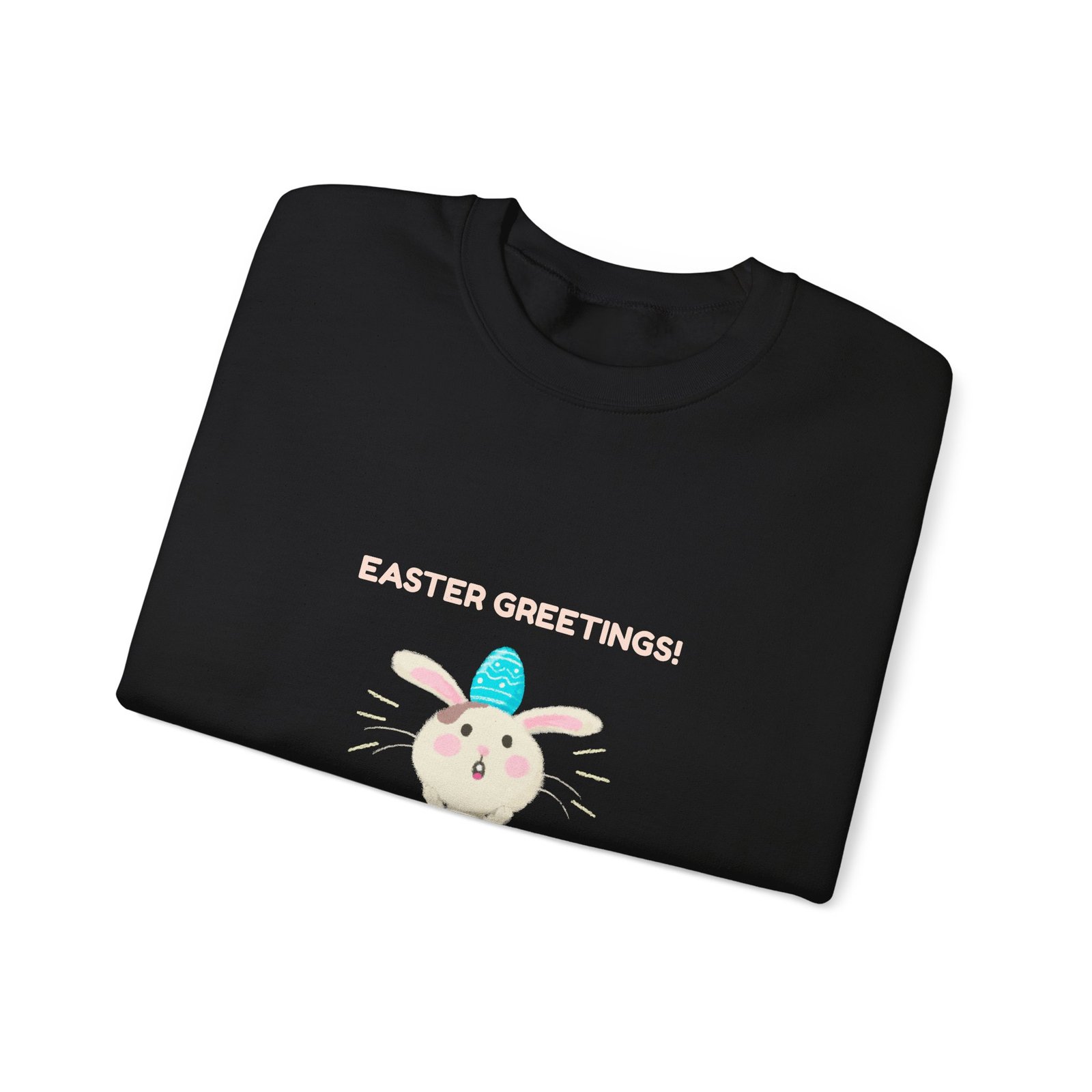 Colorful Easter Greetings Bunny with Festive Spring Elements - Sweatshirt - Image 3