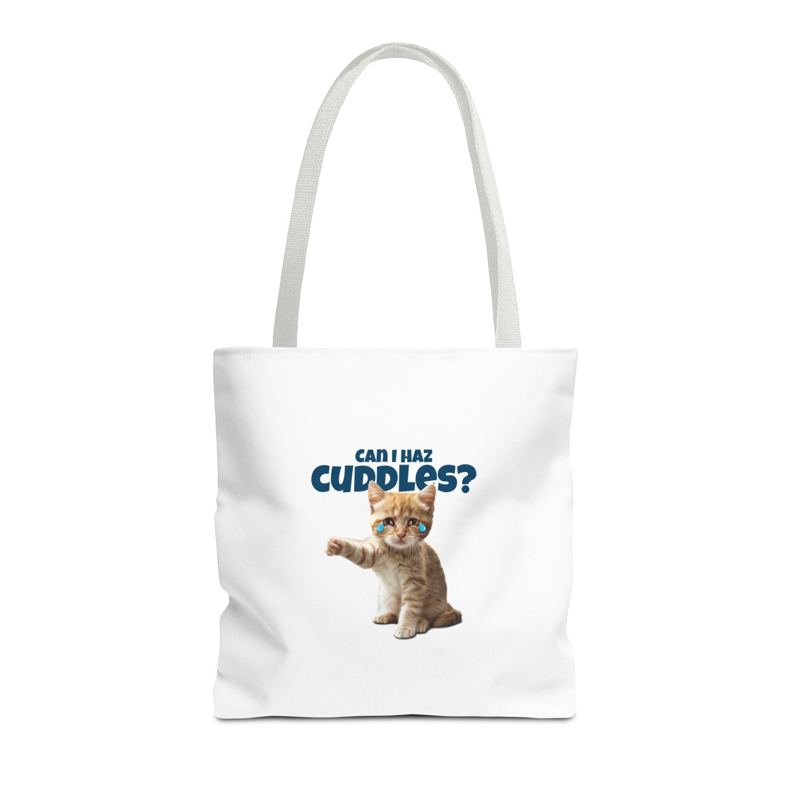 Cute Can I Haz Cuddles Cat Adorable Cartoon Design - Tote Bag - Image 5