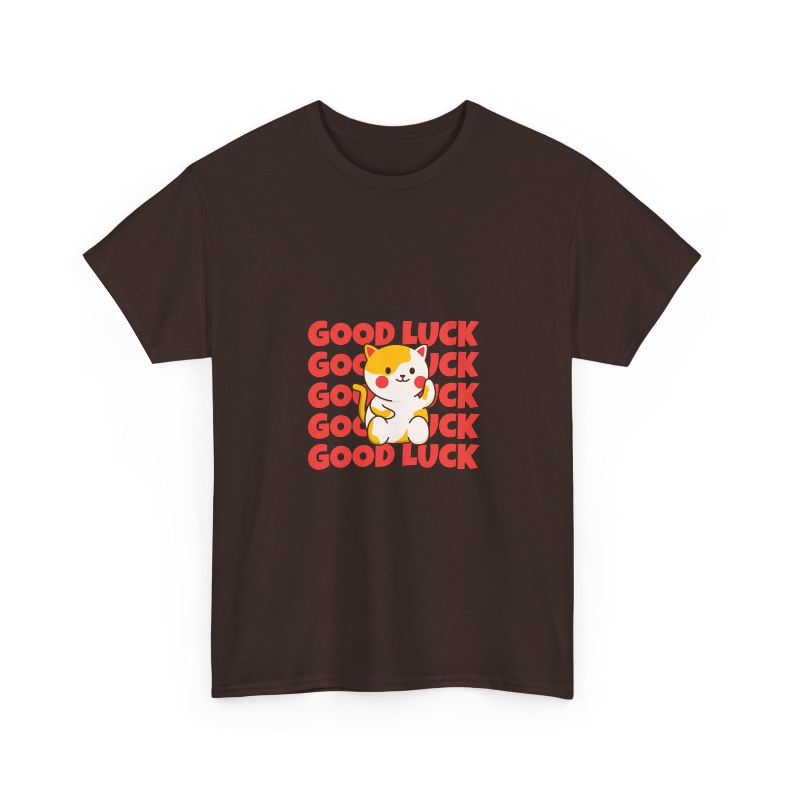 Good Luck Cat Lucky Charm with Raised Paw Illustration - T-shirt - Image 3