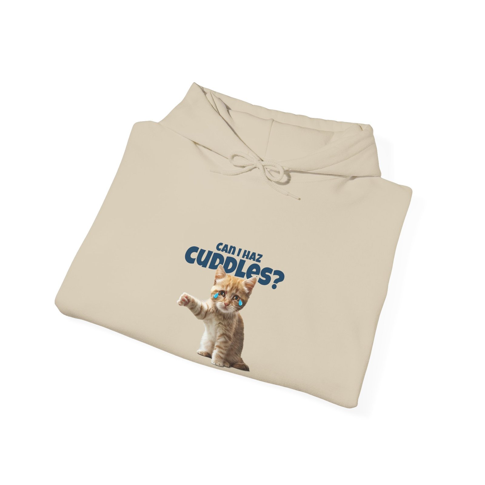 Cute Can I Haz Cuddles Cat Adorable Cartoon Design - Hoodie - Image 8