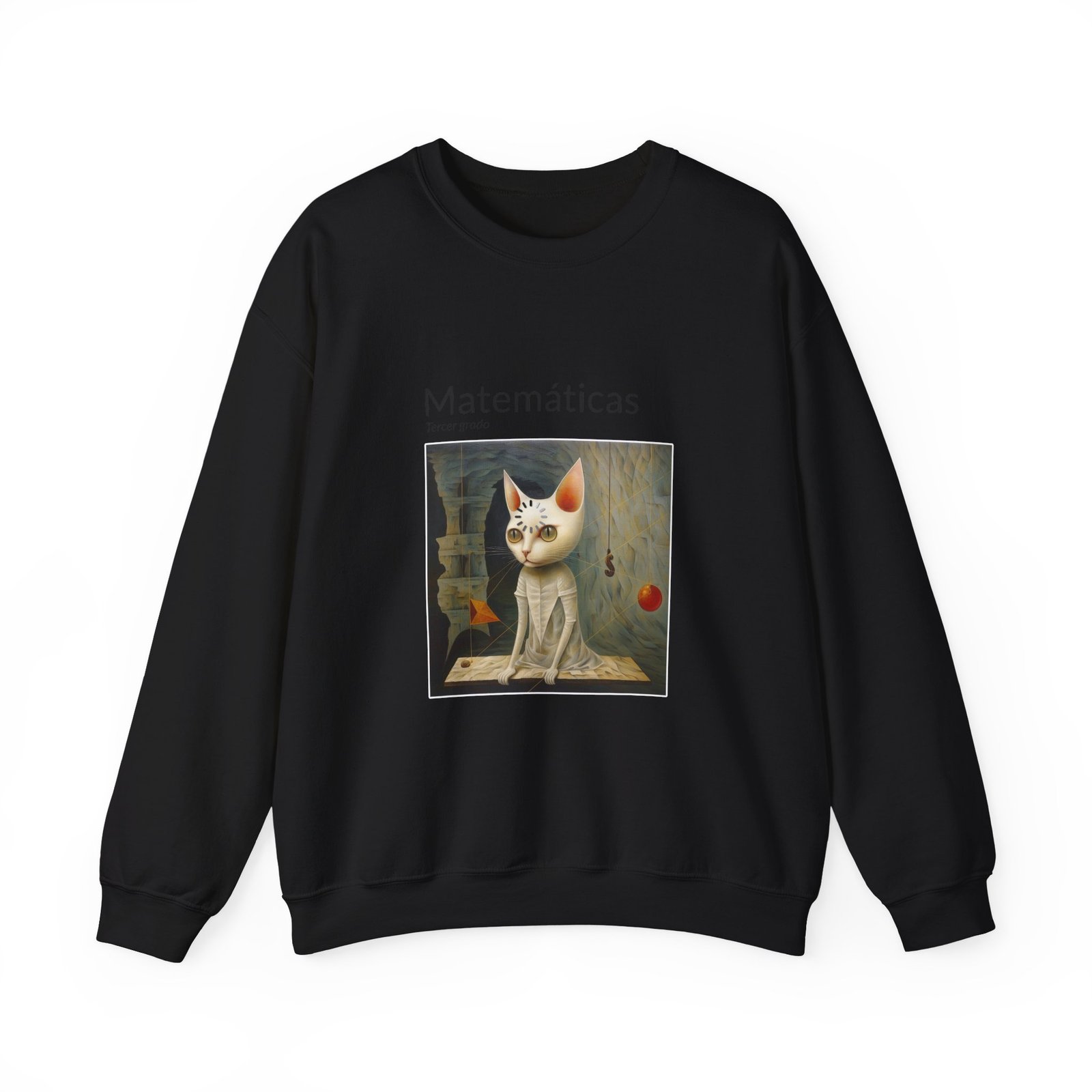 Matematicas Cat Meme with Thinking Expression and Math Symbols - Sweatshirt