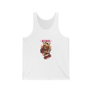 Majestic King Lion with Royal Crown Illustration - Tank Top