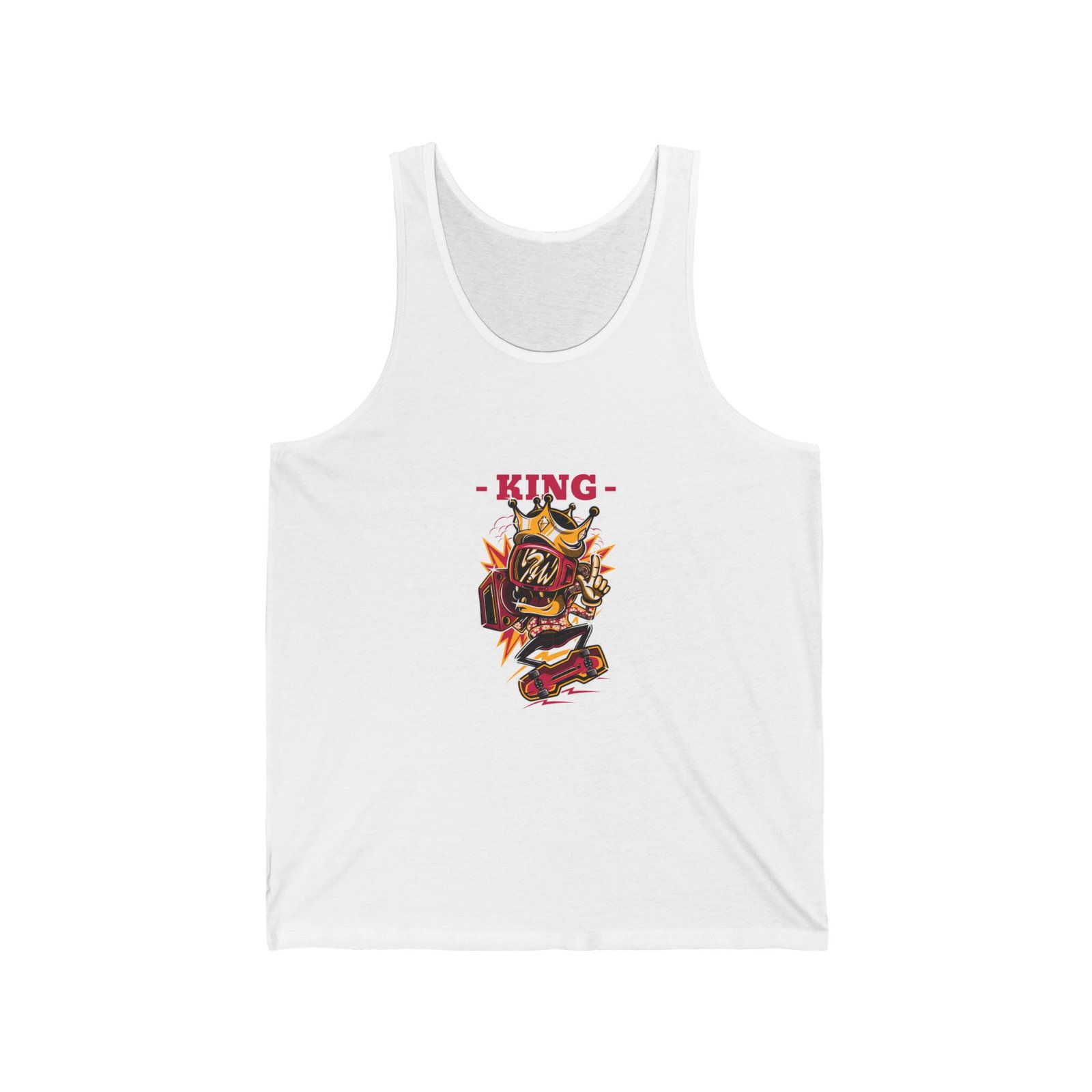 Majestic King Lion with Royal Crown Illustration - Tank Top