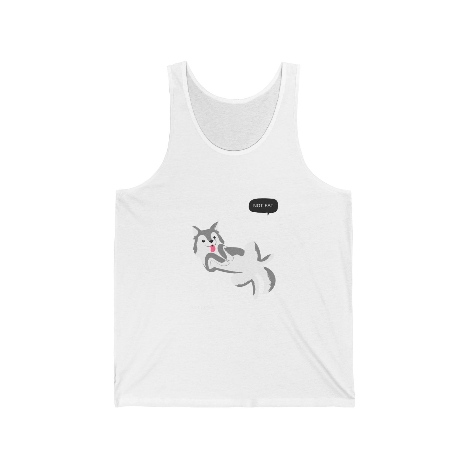 Not Fat Just Husky Dog Fluffy Funny Cartoon Design - Tank Top
